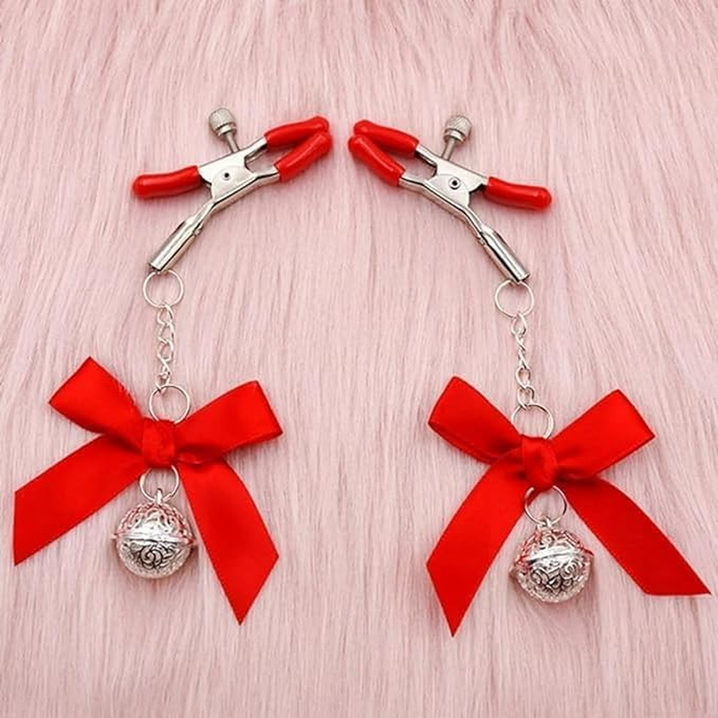 Nipple Sex Toys Bow Nipple Clamps Bells Sexual Pleasure Non Piercing Adjustable Chain Nipple Clip on Jewelry Breast Clamps image number 1