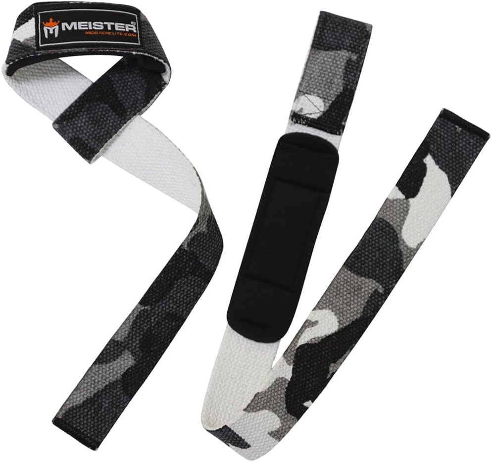 Meister Neoprene-Padded No-Slip Weight Lifting Straps for Grip (Pair) - Black image number 2