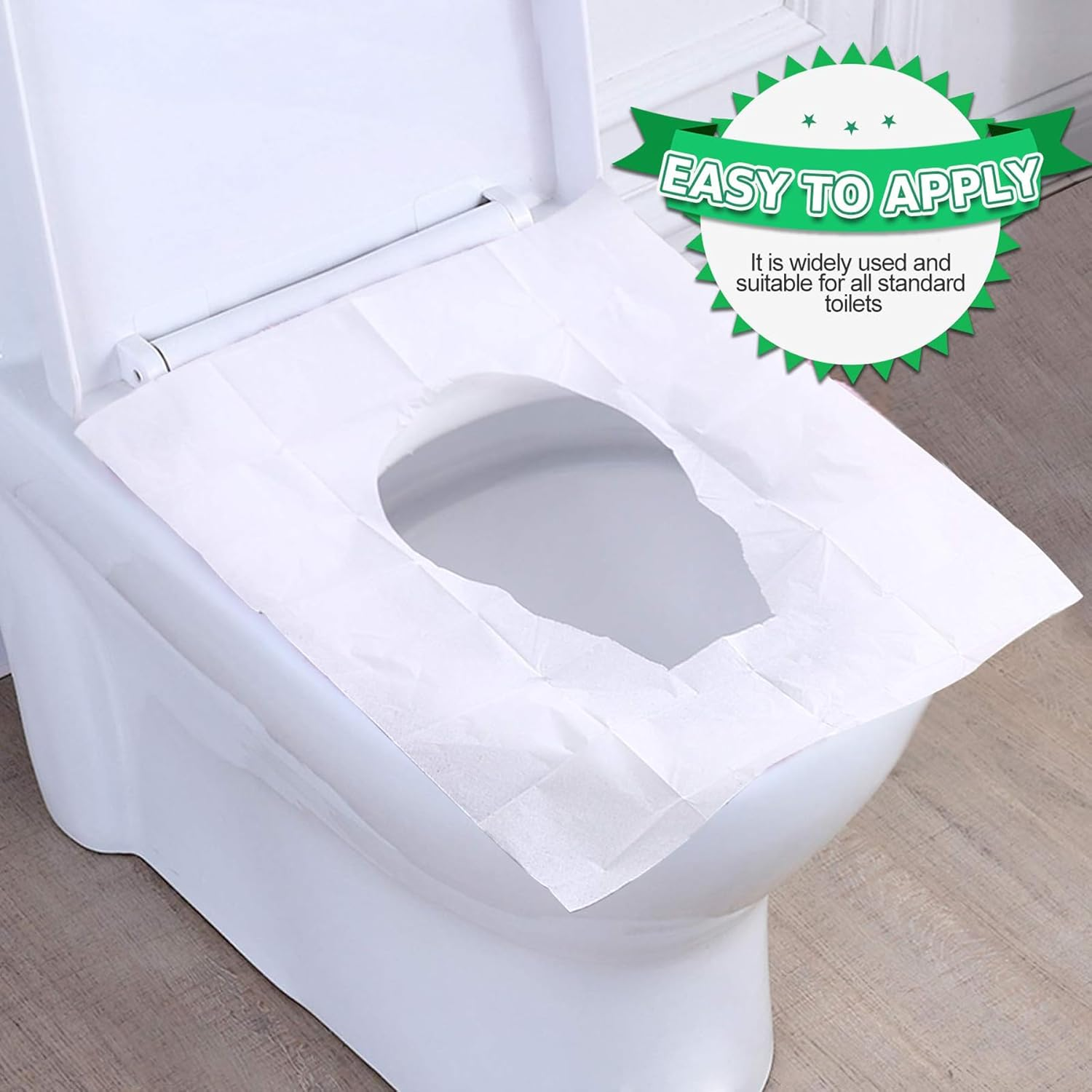 Toilet Seat Covers Disposable, 60Pcs Flushable Travel Disposable Toilet Seat Covers for Adults Kids Potty Training, Travel Essential Accessories for Airplane, Road Trips, Camping image number 2