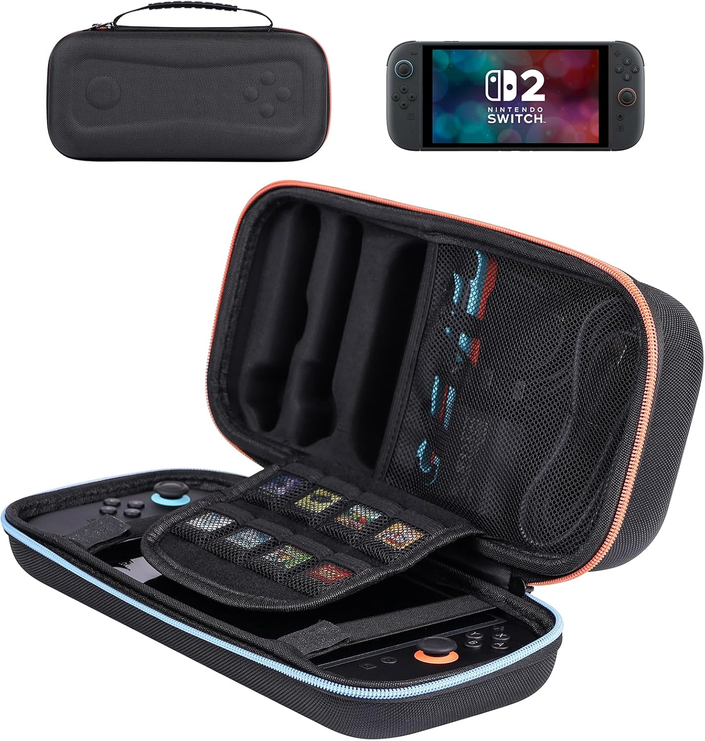 MOGOOD Switch Carry Case, Switch Travel Case, Switch Bag Suitable for Switch Console, Game Slot, Zip Pocket, Switch Accessories, Black image number 4