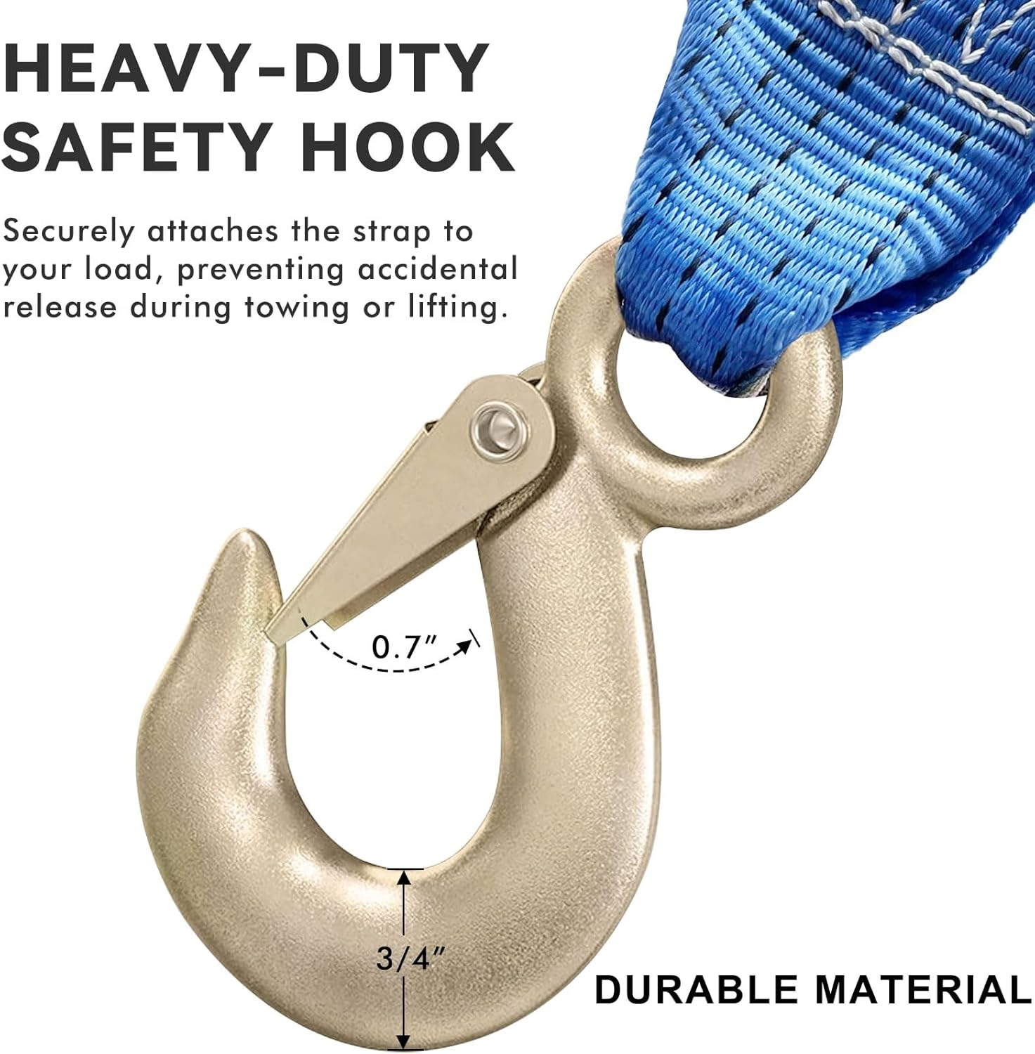 2000LBS Boat Trailer Winch with 8M Polyester Strap and Safety Hook, Manual Hand Crank Winch, One-Speed Ratchet Gear Towing Winch Boat for ATV, Jet Ski, Marine,Truck Towing image number 1