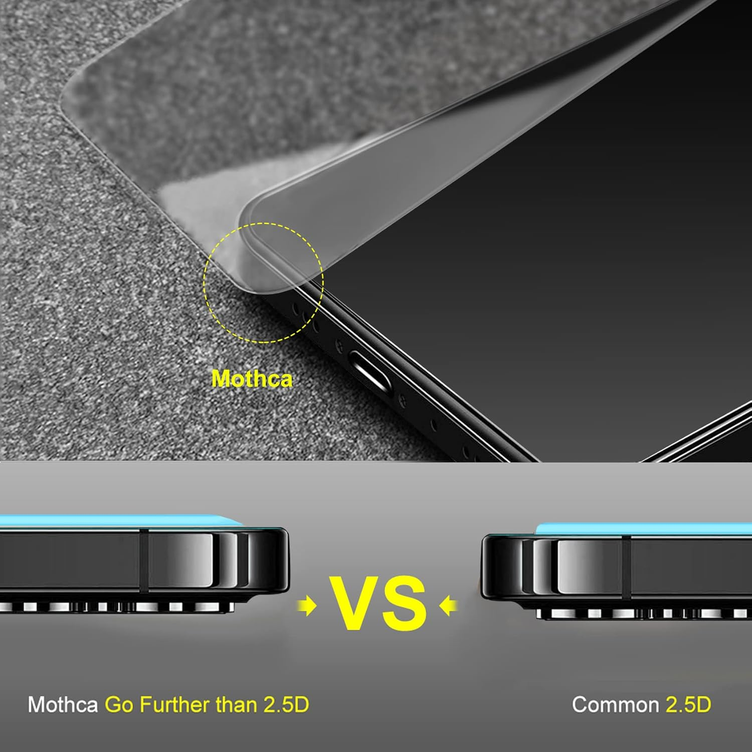 Mothca 2 Pack Matte Glass Screen Protector for Iphone 14 Pro Max [6.7 Inch] + 2 Pack Camera Lens Protector, Anti-Glare & Anti-Fingerprint Tempered Glass Film, Bubble Free Case Friendly Smooth as Silk image number 2