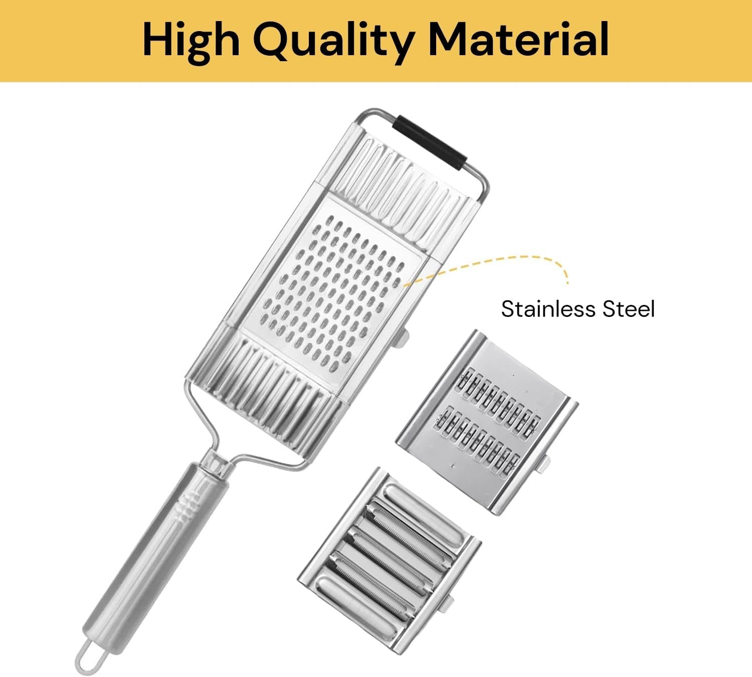 EZONEDEAL 3 in 1 Vegetable Chopper Set, Multipurpose Vegetable Slicer Cheese Grater Cutter, Handheld Graters for Kitchen, Stainless Steel Kitchen Tools for Potato Onion & Carrot Shredder Tool image number 1