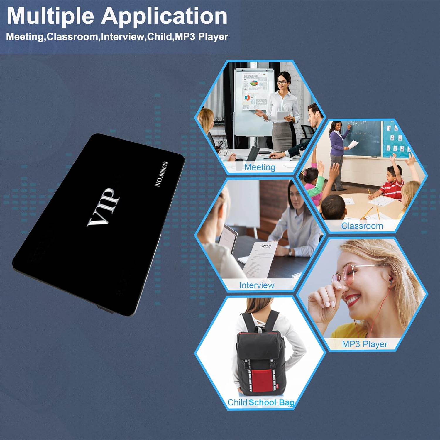 Voice Recorder Card, 32GB Noise Cancelling Voice Activated Recorder for Lecture, Interview, Class, Meeting, 40 Hours Battery Recording Time, External Memory Card, USB Files Transfer, Playback image number 5