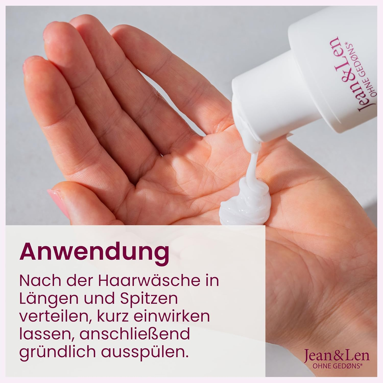 Jean & Len Conditioner Restorative Almond & Keratin, for Structure-Damaged Hair, Tames Frizz and Gives Shine, Hair Conditioner with Vegetable Keratin, Parabens & Silicones, Vegan, 300 Ml image number 1