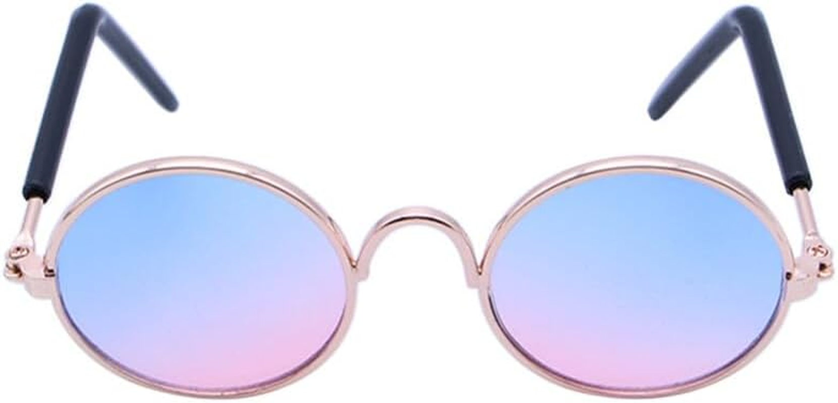 Fashion Glasses Pet Sunglasses, 2 PCS Fashion Dog Retro round Sunglasses for Cute Dog Cat Cosplay Party Pet Store Photography Props Vintage Accessories