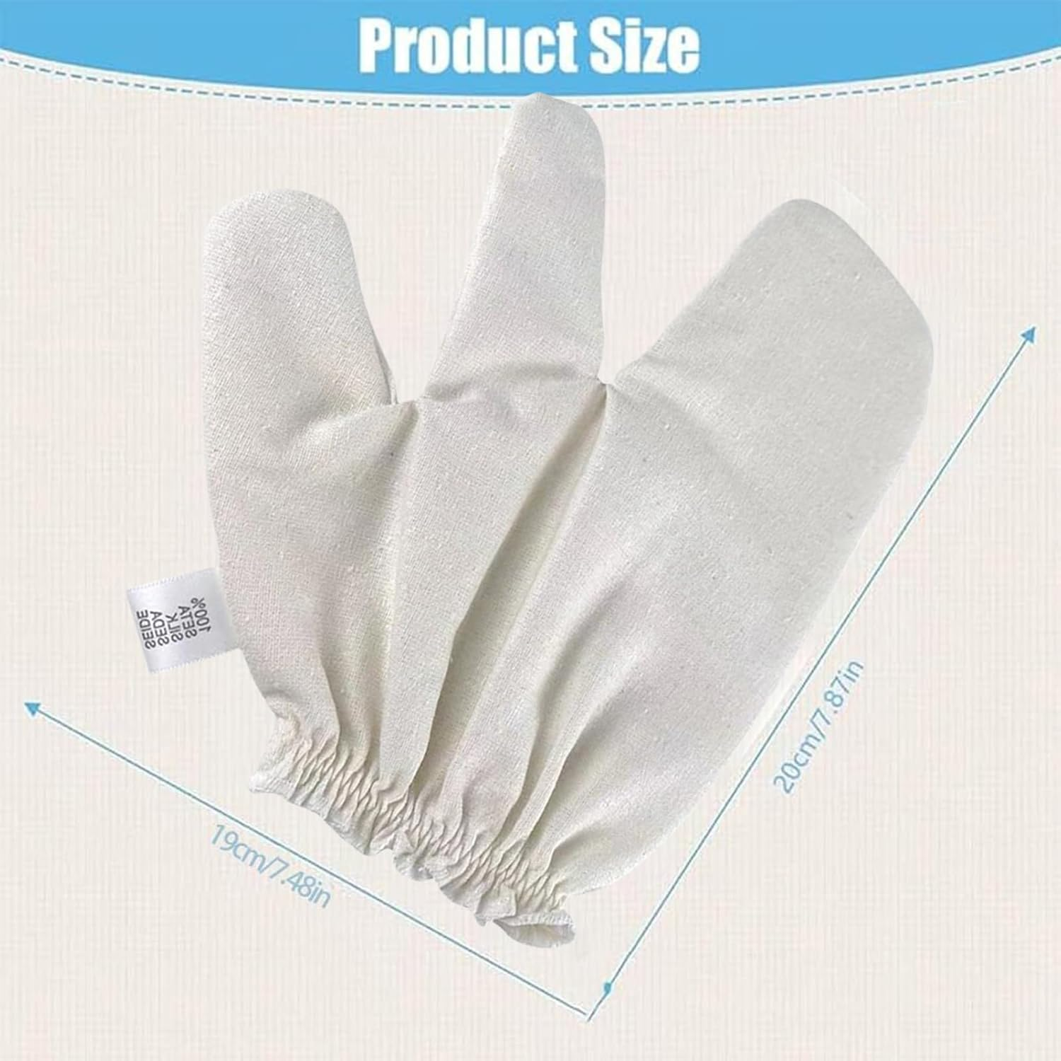 Garshana Gloves,100% Natural Raw Silk Fabric Massage Gloves,Reusable Raw Silk Mitts Dry Brushing,Deep Body Scrub Mitts for Ayurvedic Massage,Blood Flows Stimulation,Dead Cell Removal,Stress Reduction image number 5