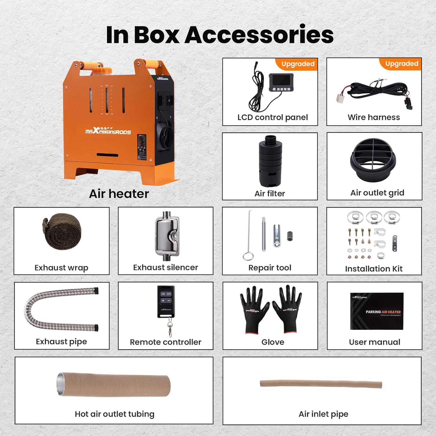 Maxpeedingrods Diesel Heater 5KW 12V, Bluetooth App, All-In-One W/Automatic Altitude Adjustment Control Air Heater for Campers Camping RV Boat Trailer Van Greenhouse image number 2