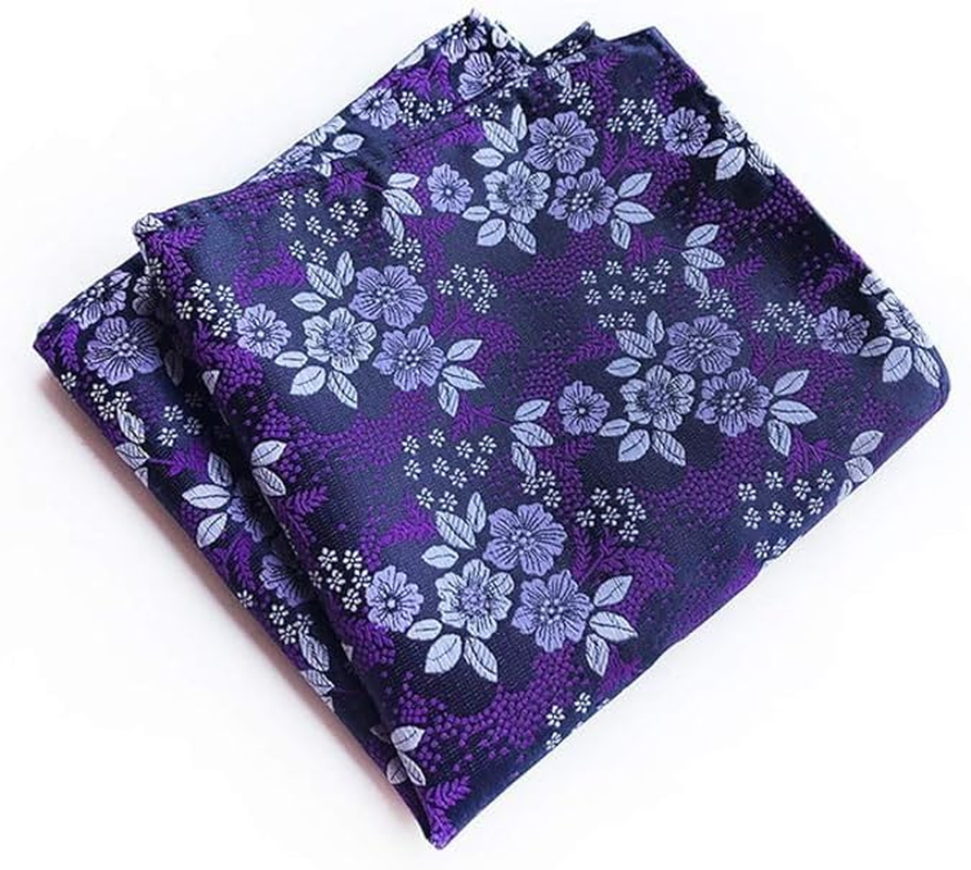 Mens Cravat Set Luxury Floral Pattern Wedding Necktie with Pocket Square Set image number 5