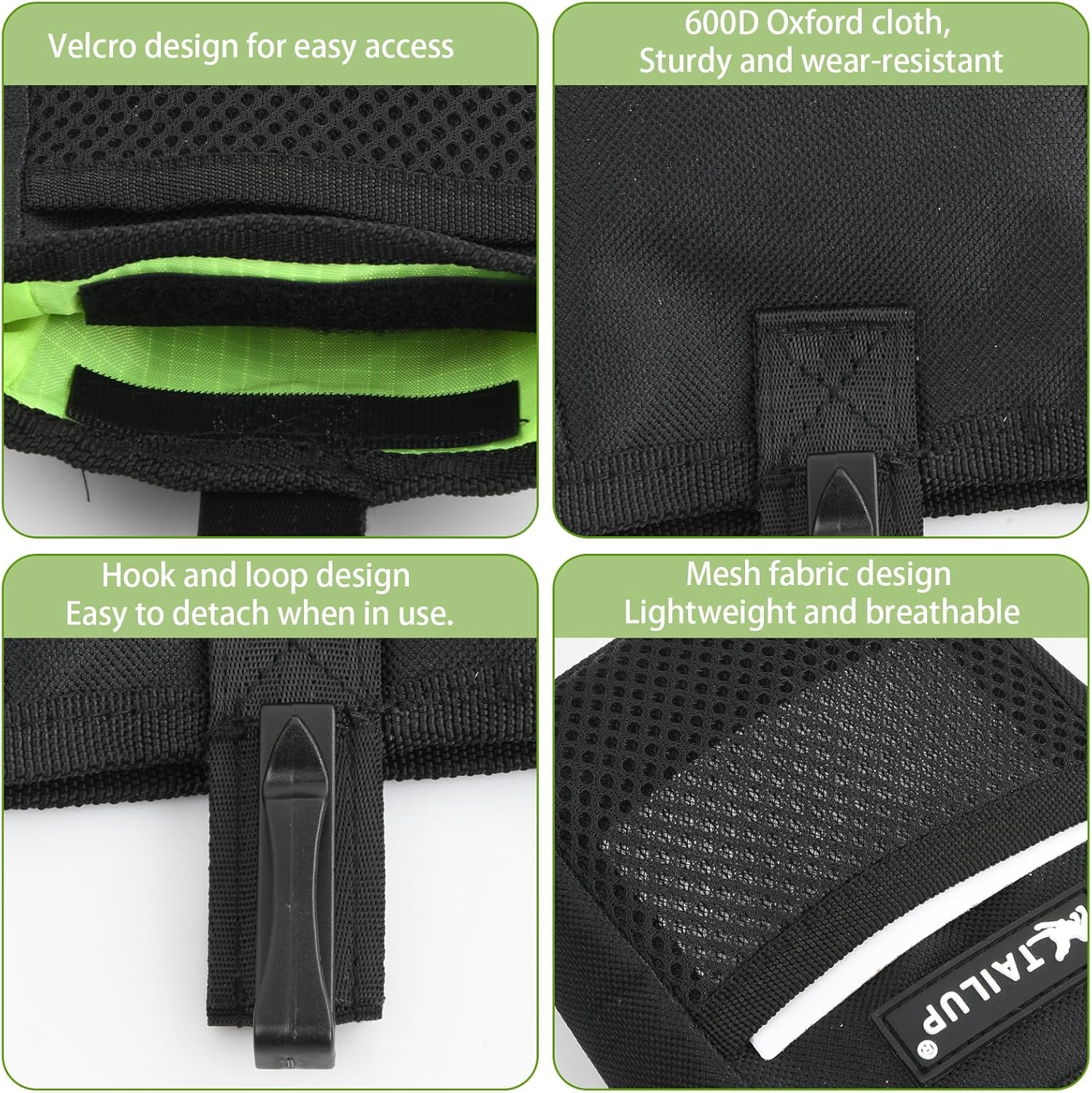 Shengxi Pack of 2 Food Bags for Dogs, Small Treat Bags with Waist Belt, Clip, Hands-Free Treat Bag for Quick Reward, Oxford Food Bag for Dog Training (Black, Camouflage) image number 1