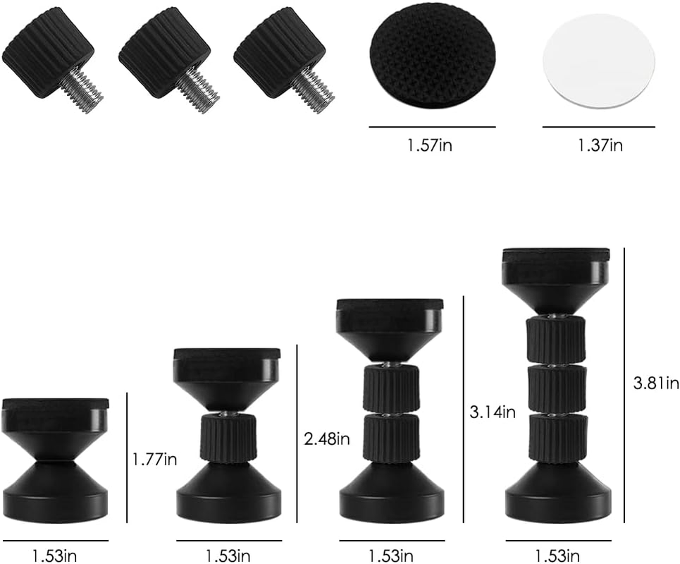 4PCS Adjustable Threaded Bed Frame Anti-Shake Tool for Bed,Danzix Headboard Stoppers Headboards Prevent Loosening Anti-Shake Fixer,40-100Mm (Black) image number 3