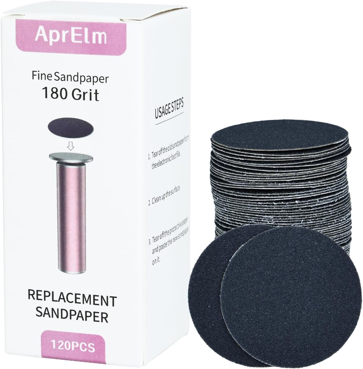 120Pcs Replaceable Sandpaper for Electric Foot Callus Remover, 180 Grit Fine Sandpaper Refill Discs image number 3