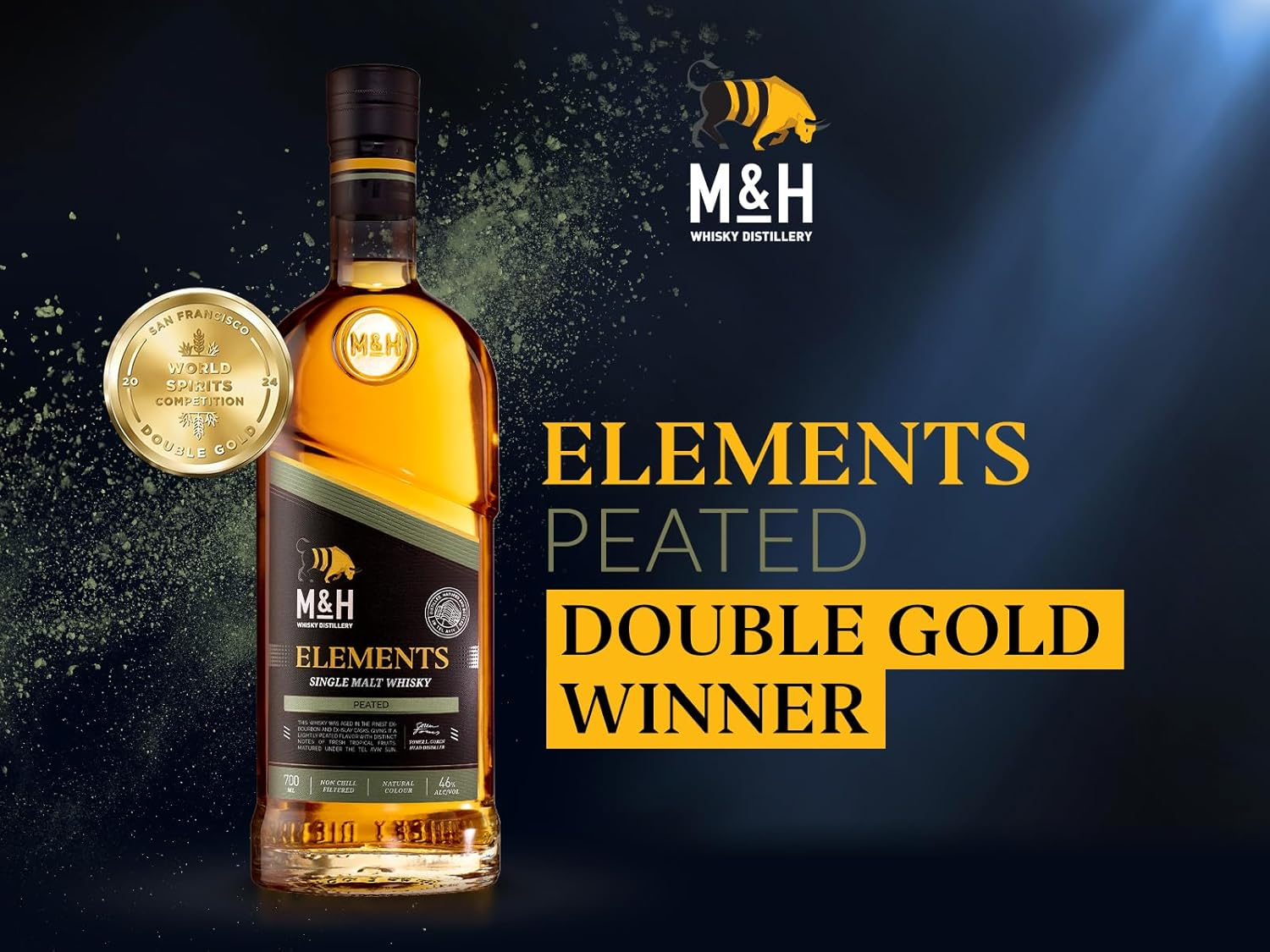Milk & Honey Elements Peated Single Malt Israeli Whisky 700Ml image number 1