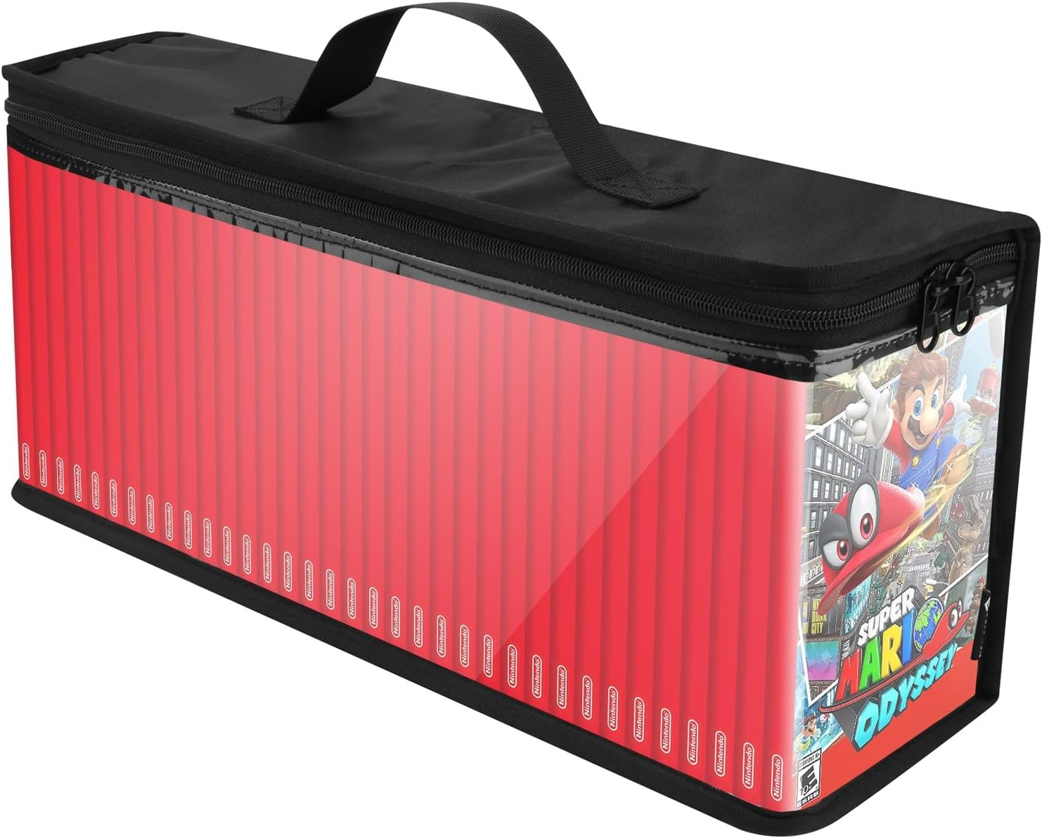 CASZLUTION Game Disc Storage Bag for Nintendo Switch Games, Portable Carrying Case Holds up to 35 Switch Games, TPU Clear Organizer Case for Switch Game Collectors - Black