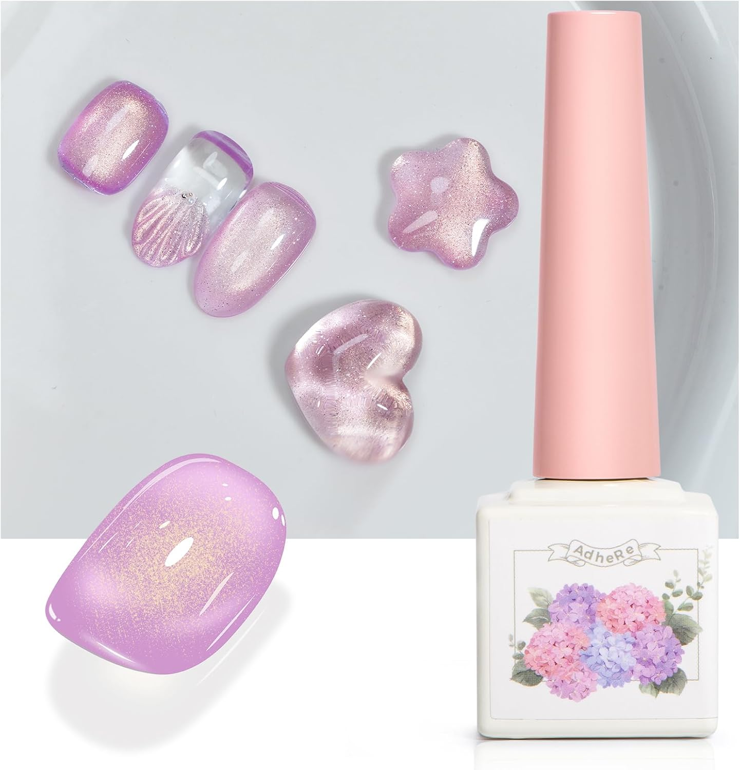 ADHERE Galaxy Cat Eye Series - 12Ml Cat Eye Gel Nail Polish 1Pc Holographic Magnetic Gel Polish, Soak Off, for Manicure Salon DIY at Home (Gold Calendula) - Greenery image number 3