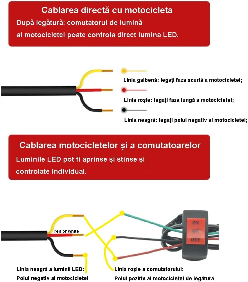 LED Motorcycle Fog Lights, 60W 18000LM Driving Auxiliary Lights, Motorbike LED Lights with Waterproof Wire Harness Kit, LED Spotlights Universal Fit for Motorcycle Car SUV ATV UTV, 2PCS (Black 2) image number 3