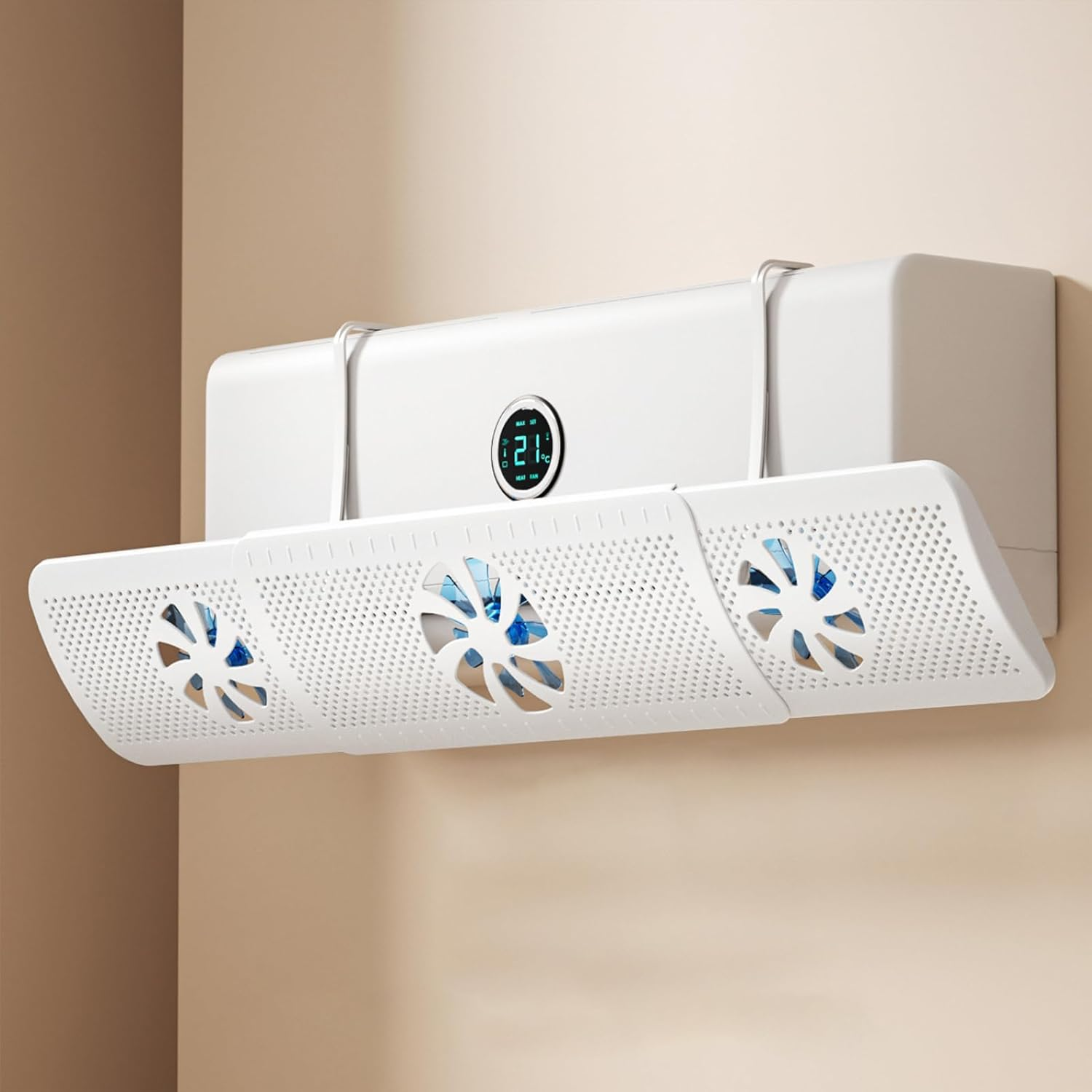 Vent Deflectors | Adjustable Air Vent Deflector with 3 Fans,Conditioner Diverter for Commercial RV Industrial Outdoor Travel Car Family Home Camping Living Room image number 6