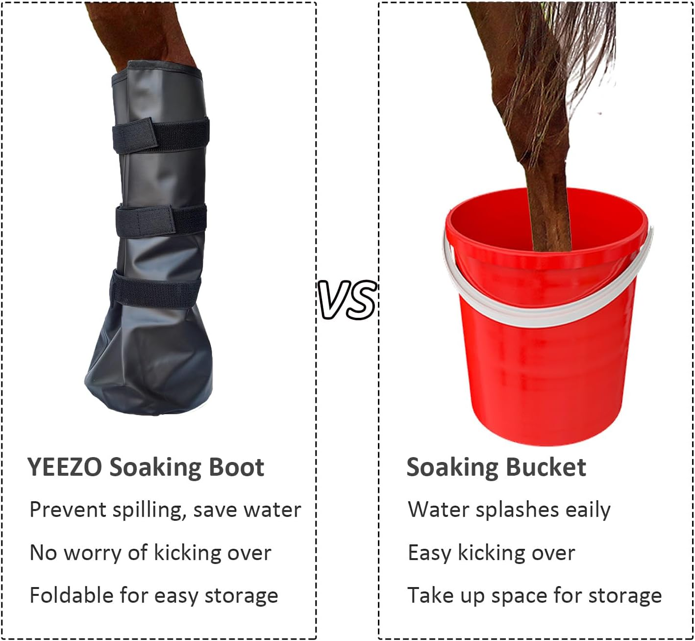 Yeezo Hoof Soaking Boot Horse Soaker Hooves Treatment Bag with EVA Pad 1 Pair image number 1