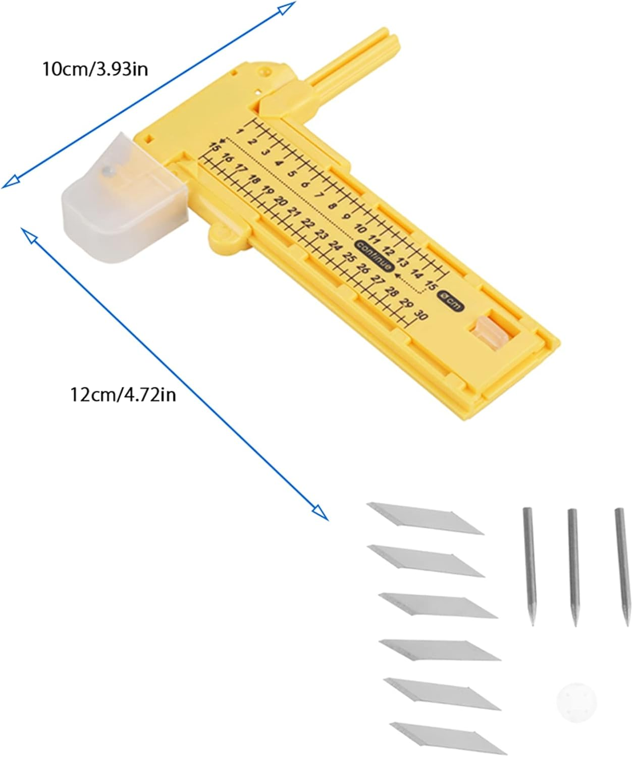 Lwuey Compass Circle Cutter, Circular Rotary Cutter Paper Adjustable Easy to Read Scale Trimmer Cardboard Rubber Leather Art Craft Tool Scrapbooking Great for Photo Cropping Die Cutting Plotting image number 4