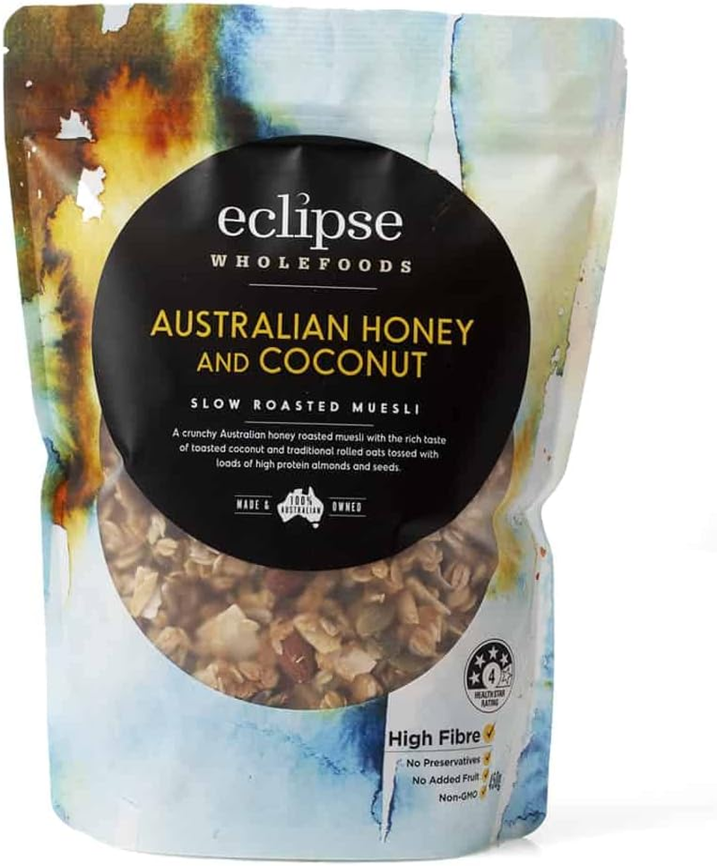 Eclipse Wholefoods Muesli - Australian Honey and Coconut 2.25Kg - Granola, Slow Roasted, Preservative Free