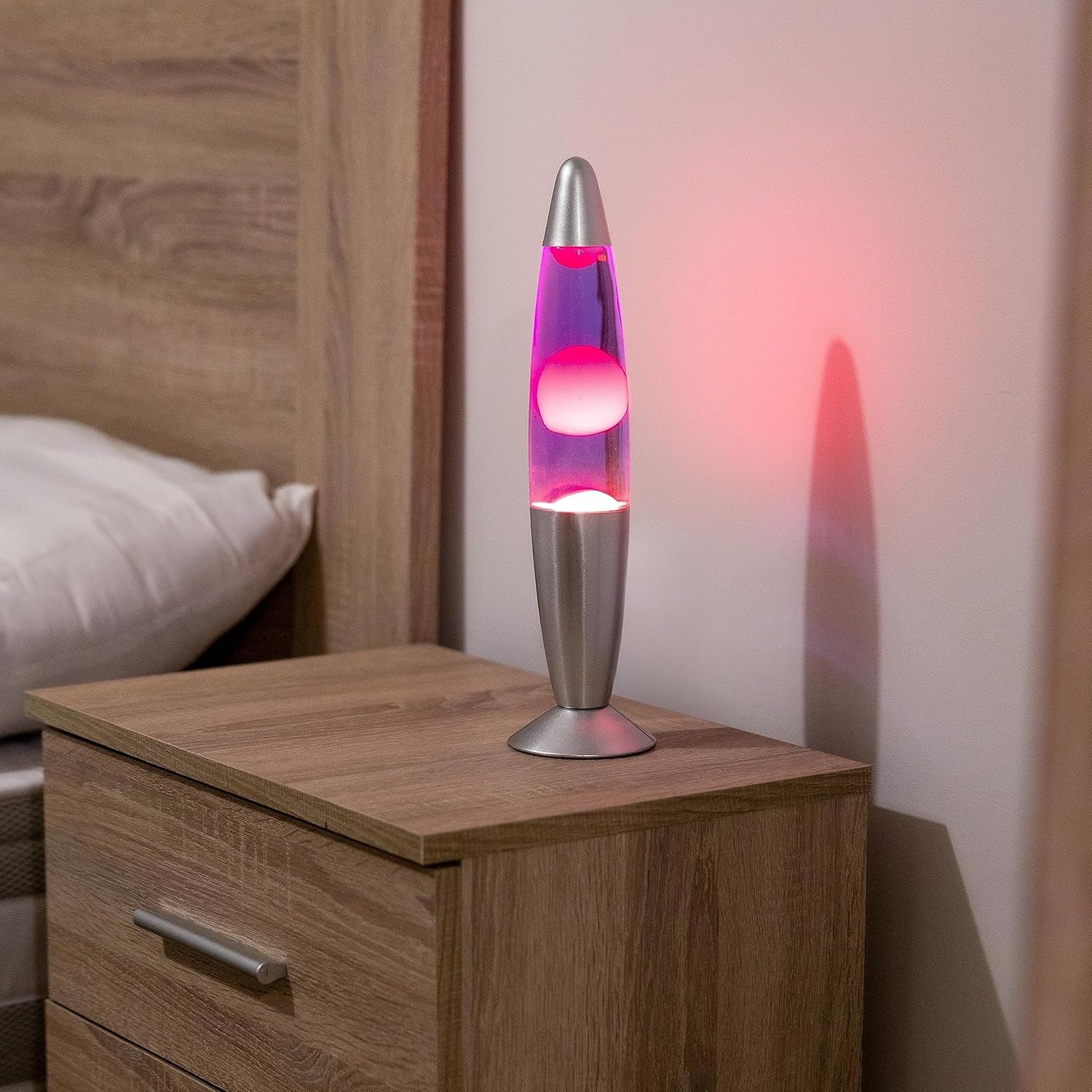 Fisura GIFTMARKET - Red and Purple Lava Lamp. Bedside Lamp with 2 Lights Included. Nice Teen Gift Retro Lamp 34 X 8.5 Cm. image number 2