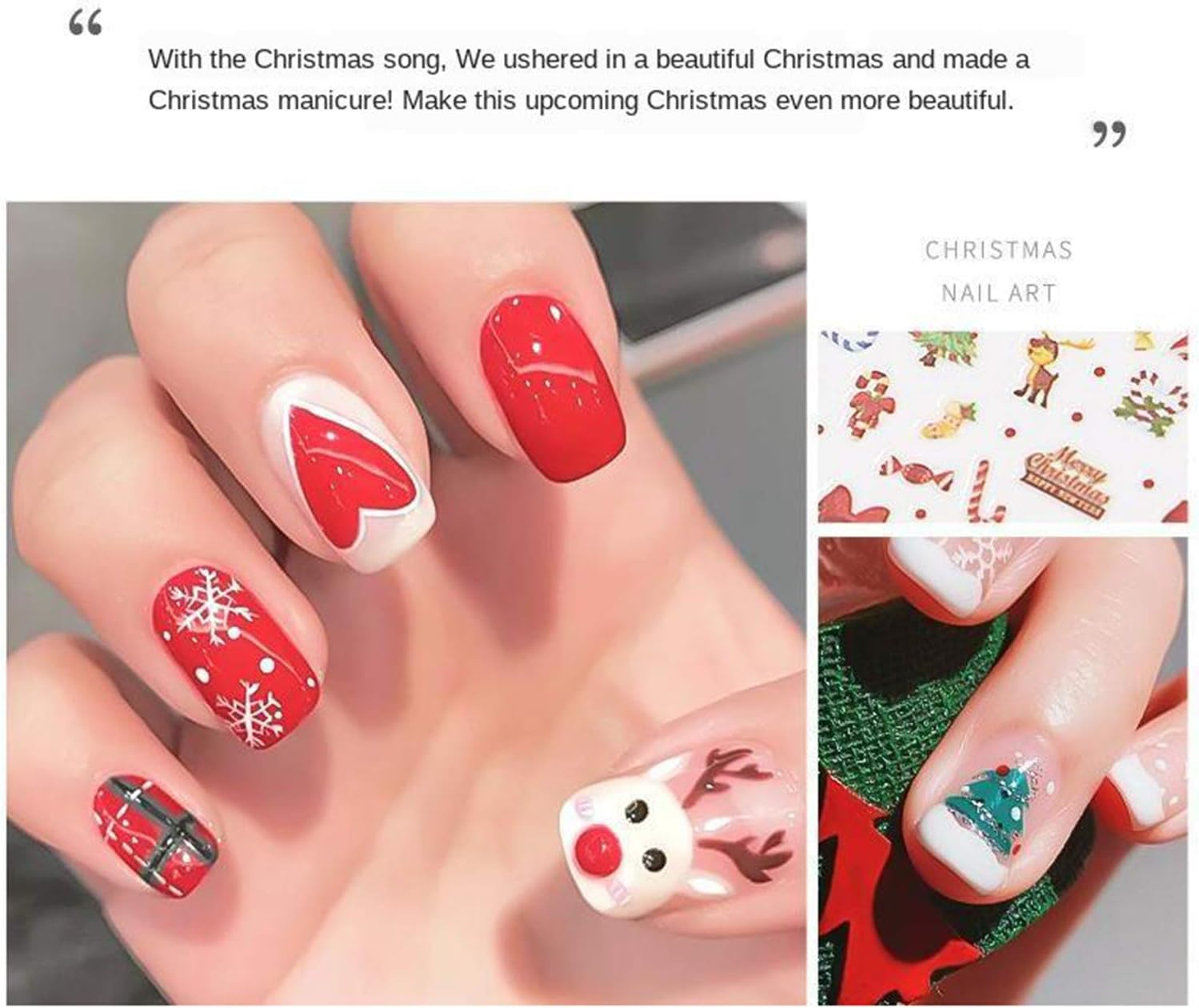Kowaku 1 Sheet Christmas Snowflakes Snowman X-Mas Nail Stickers - Style 1 image number 5