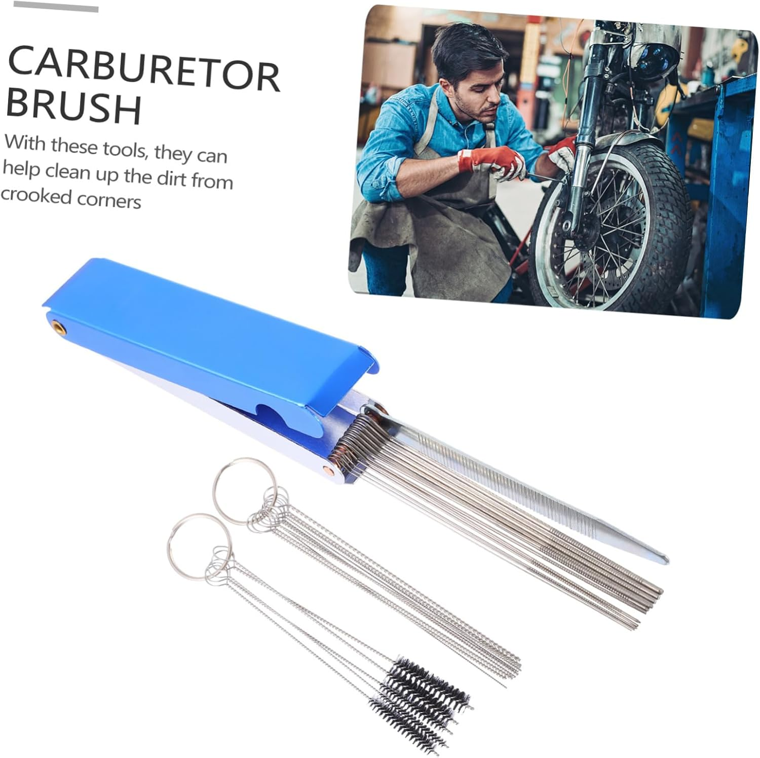 NOLITOY Cleaning Tool Brush 3 Sets for Motorcycle Fuel System Cleaning and Carbon Removal image number 5