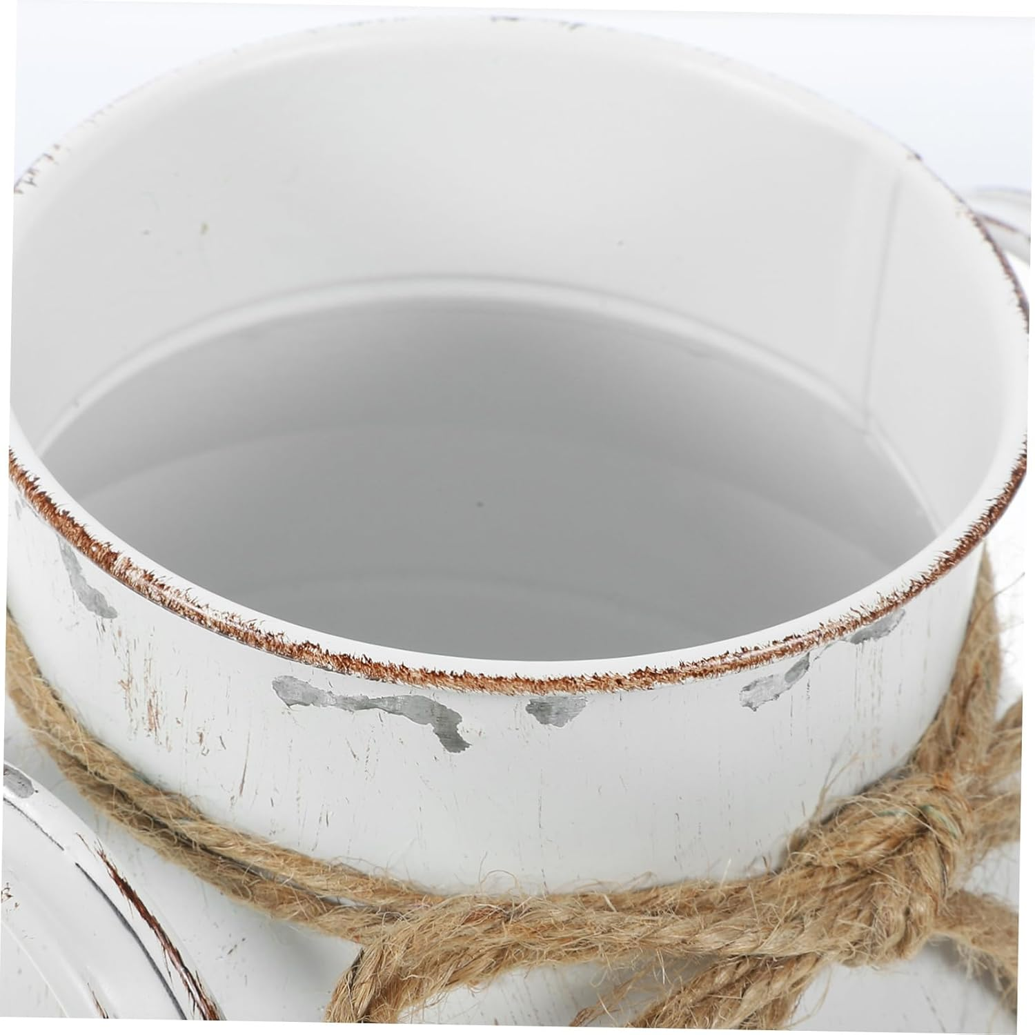 ORFOFE Retro Iron Flower Bucket for Desktop Garden Supplies Creative Planting Floral Vase Decor Handle Iron Bucket Flower Vase for Plant