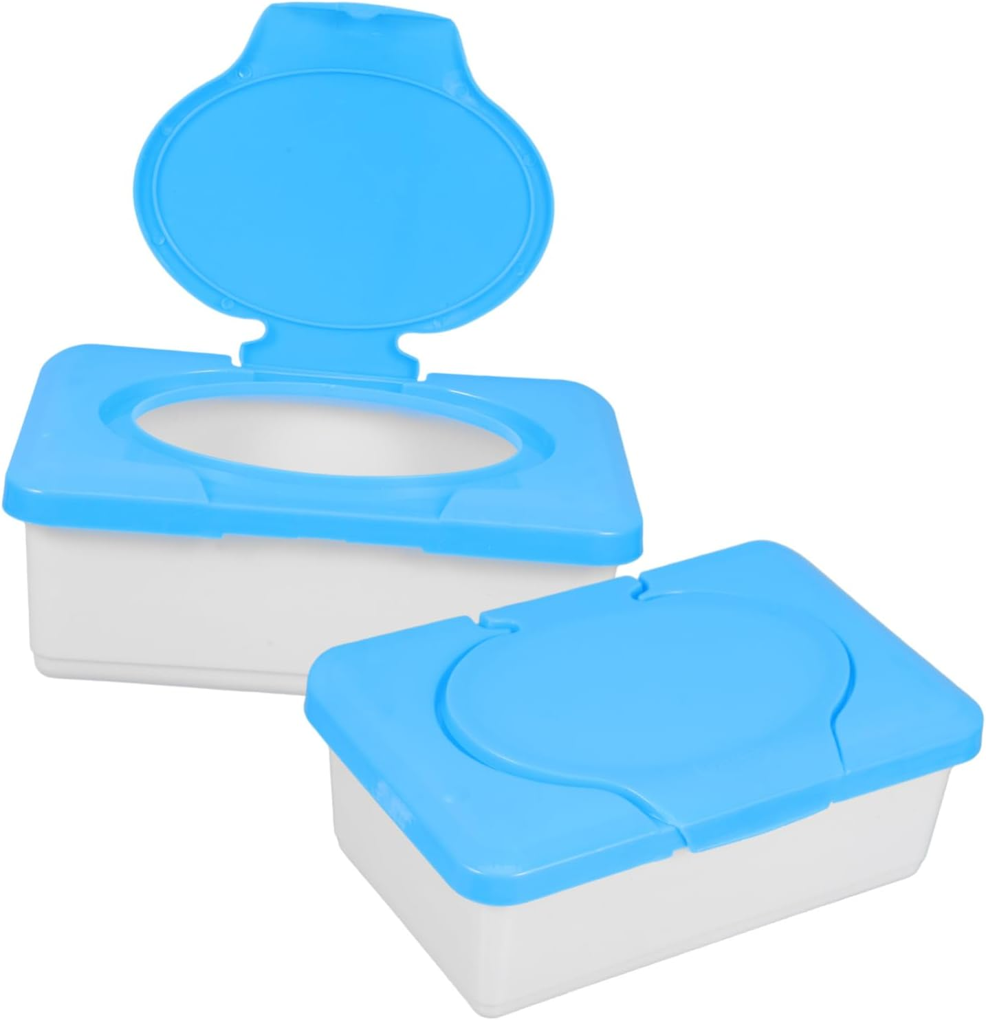 2Pcs Cleansing Towel Box Wipes Holder Dustproof Lid Convenient Dispenser for Home Bathroom Nursery Organizer image number 2