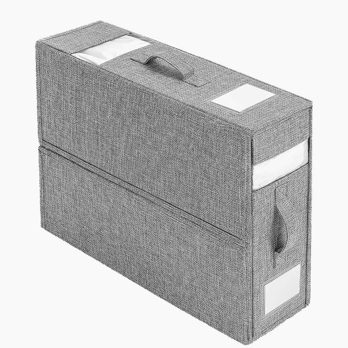 Bed Sheet Organizers, Stackable & Foldable Sheet Storage, Duvet Covers and Pillowcases, Linen Closet Storage Organizer for Bedding Suitable for Home Use by Queen (1-Pack Grey)