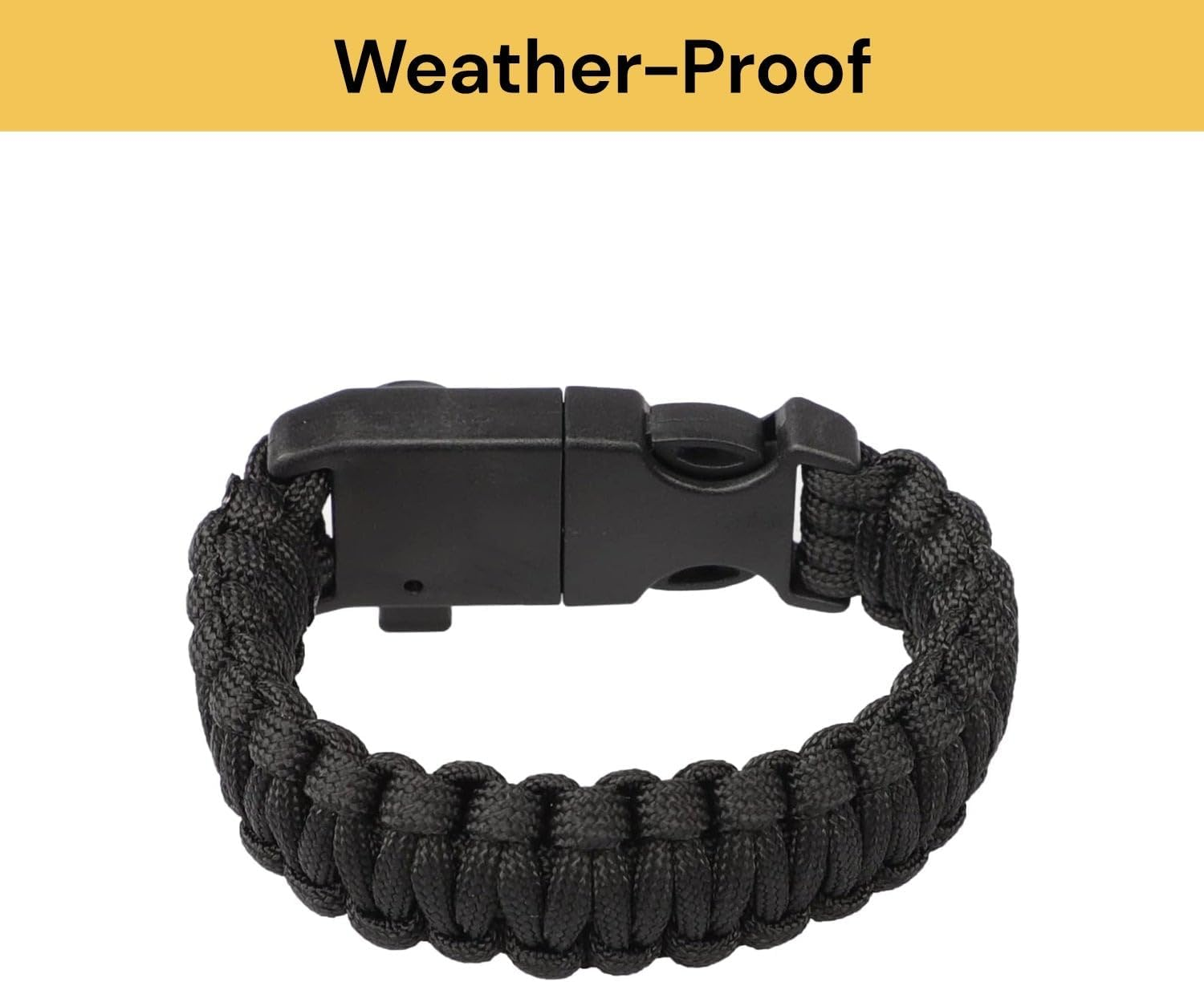 EZONEDEAL Paracord Survival Bracelet- Compass, Flint Steel Fire Starter Ferro Rod, Mini Saw, Whistle, Adjustable Wrist Size for Camping, Emergency Kit Equipment