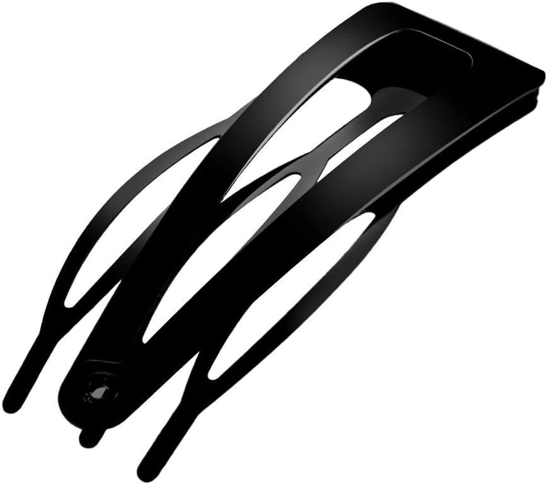 VOANZO 24 Pieces Double Grip Hair Barrettes Snap Hair Clips Metal Hair Grips Accessories Women Hair Barrettes for Hair Making Salon Supplies (Black) image number 3