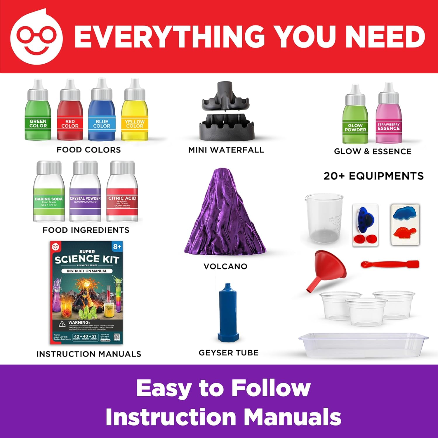 Doctor Jupiter Super Science Kit for Kids Ages 6-8-10-12-14| Easter, Birthday Gift Ideas for 6, 7,8,9,10,11,12,13,14 Year Old Boys & Girls| STEM Learning & Educational Toys with 100+ Experiments image number 1