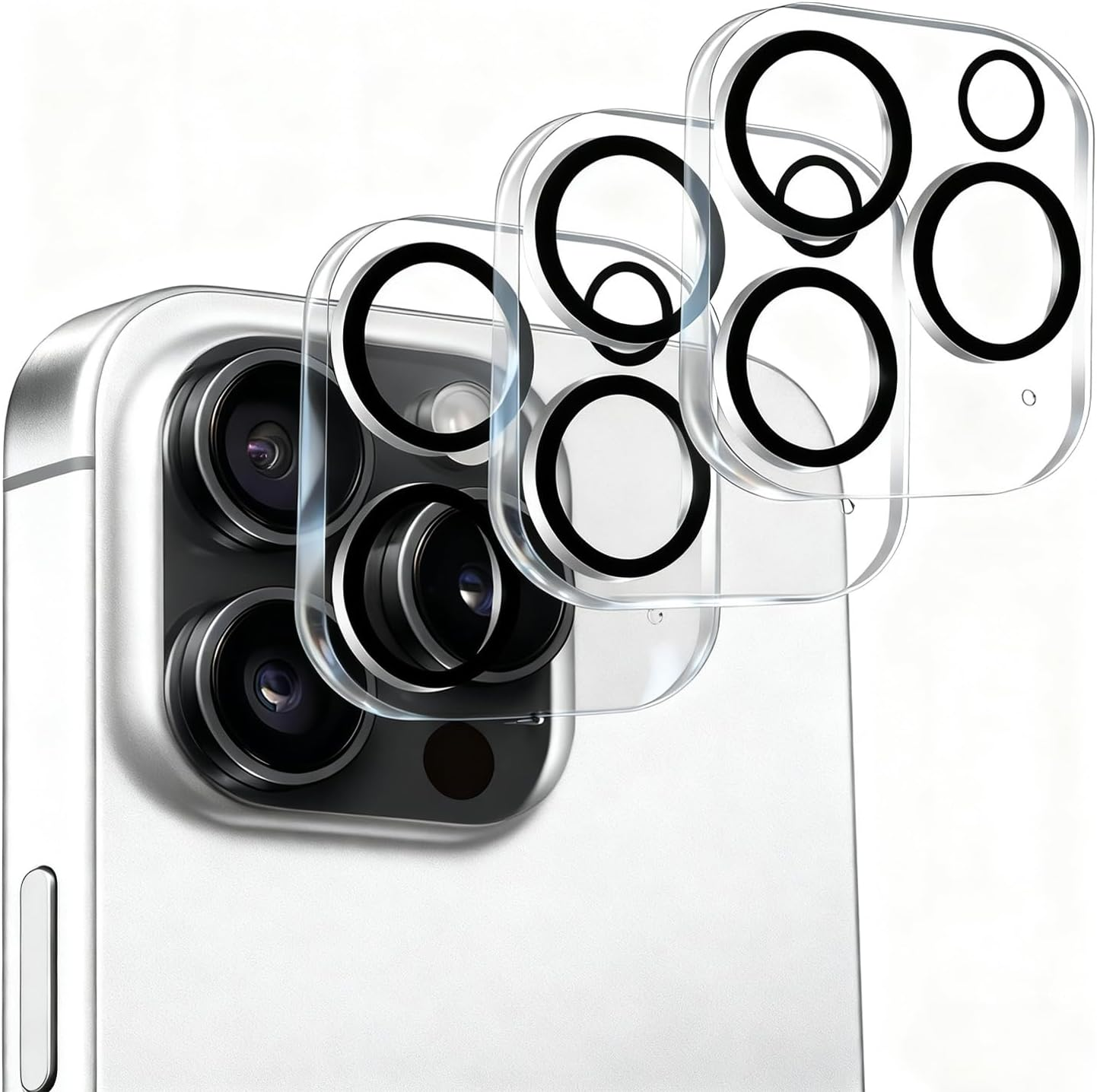 Teccfly 3-Pack Iphone 16 Pro/Iphone 16 Pro Max Camera Lens Protector, 9H Tempered Glass, Case Friendly,Night Circle,No-Bubble HD Clarity,Full Cover (Iphone 16 Pro/Iphone 16 Pro Max) image number 6