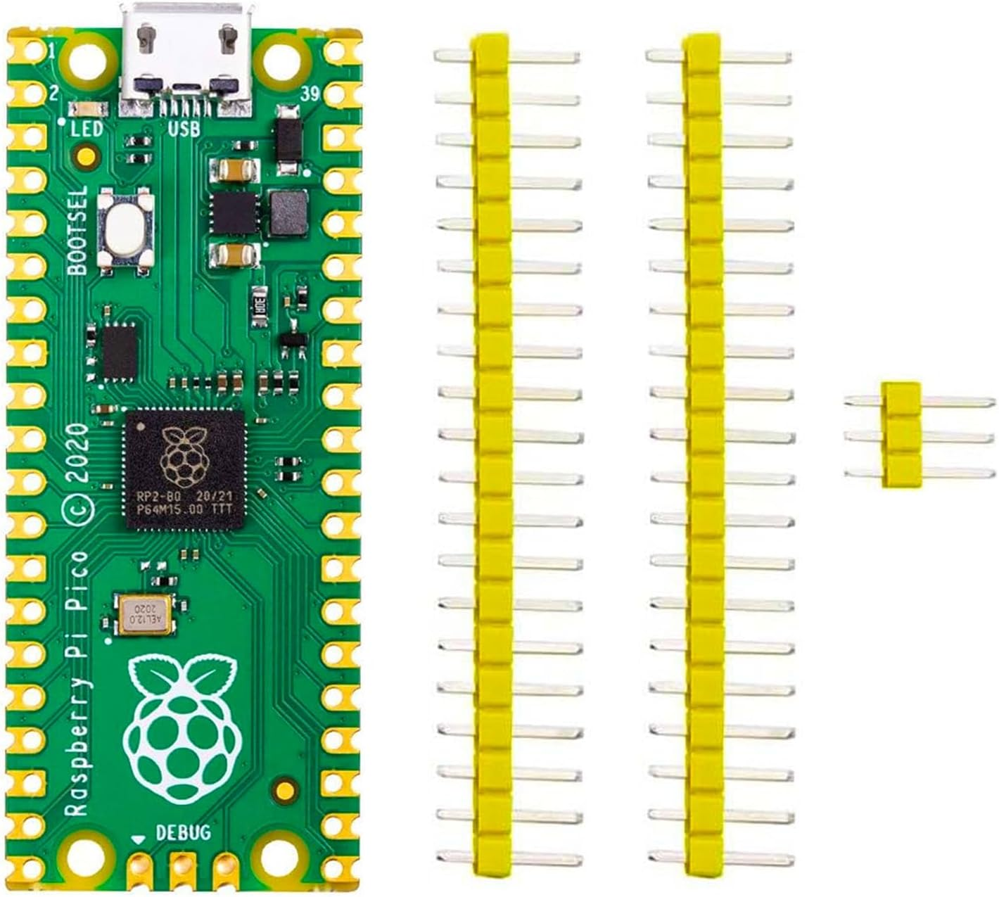 DIGISHUO DIGISHUO Raspberry Pi Pico and Pico 2W Microcontroller Board with Flexible Digital Interfaces, Based on RP2040 Chip, Dual-Core ARM Cortex M0+ Processor Running up to (Raspberry Pi Pico 2W)