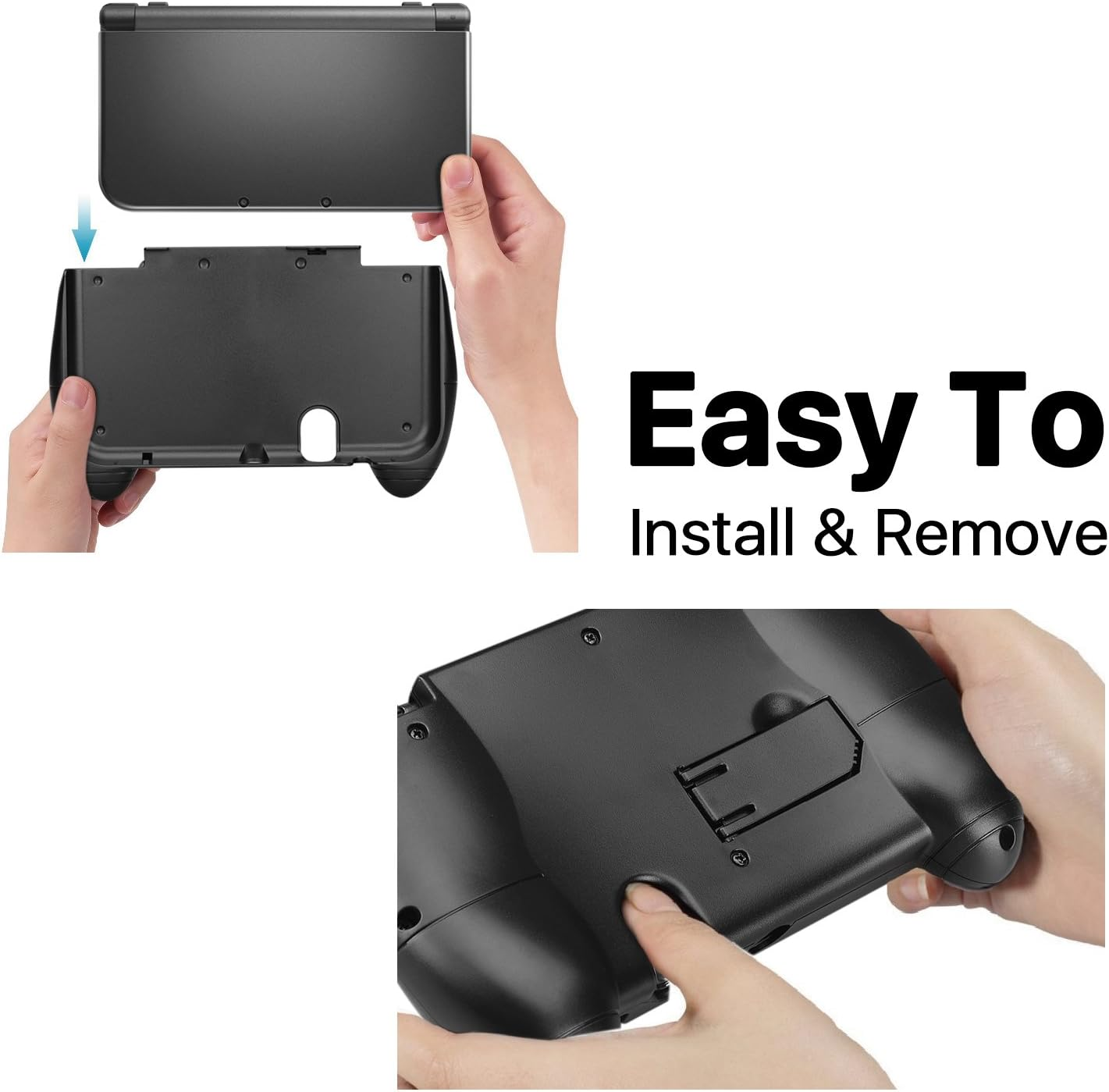 TNP New Nintendo 3DS XL Hand Grip Protective Cover Skin Rubber Controller Grip Case Ergonomic Comfort anti Slip Handle Console Grip with Kick-Stand for New Nintendo 3DS XL LL 2015 Model image number 4