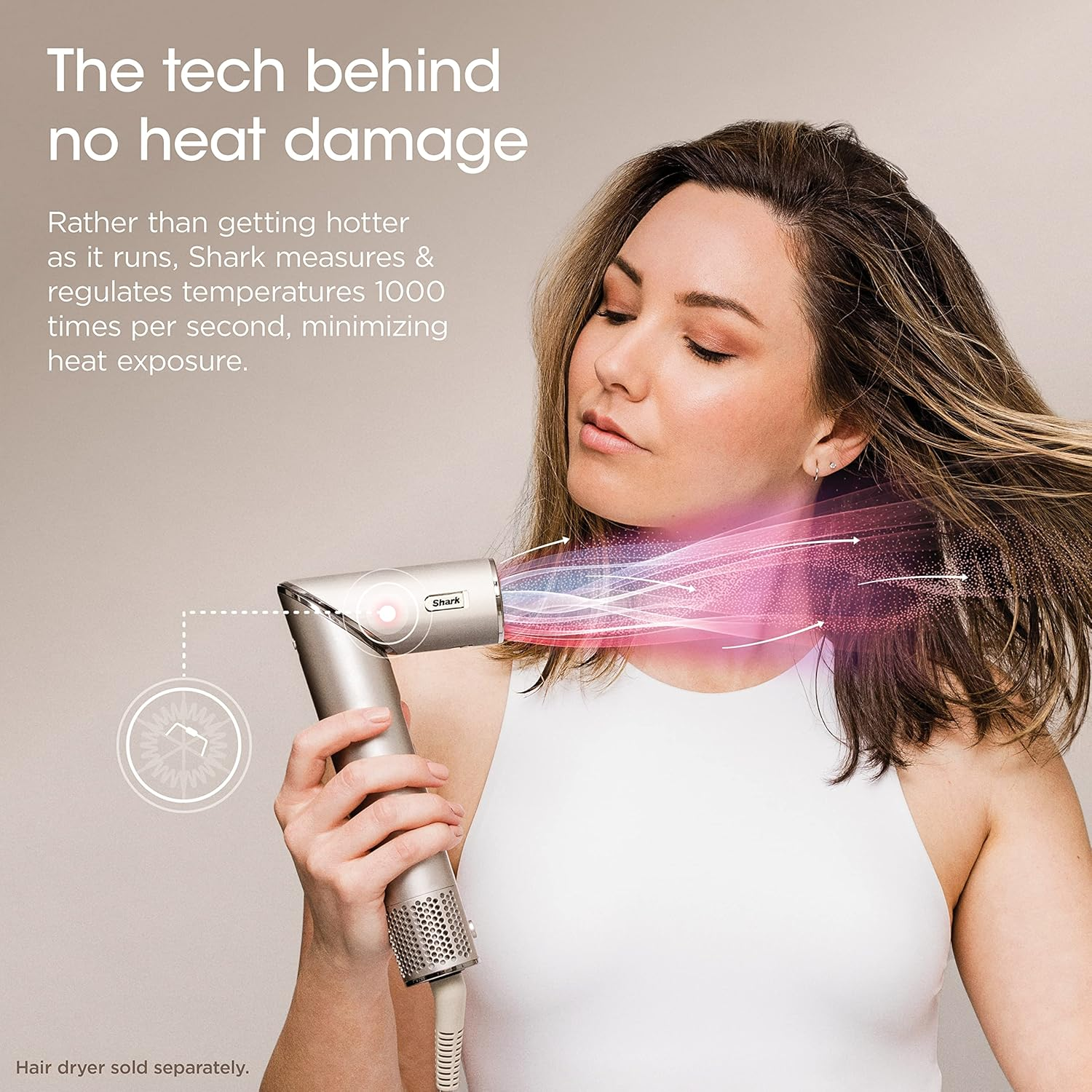 Shark XSKHD4DA Flexstyle Curl-Defining Diffuser, Attachment for Shark Flexstyle Blow Dryers, Styling Tool for Wavy, Curly, and Coily Hair, Enhance Natural Curls, Extendable Prongs, Stone image number 1