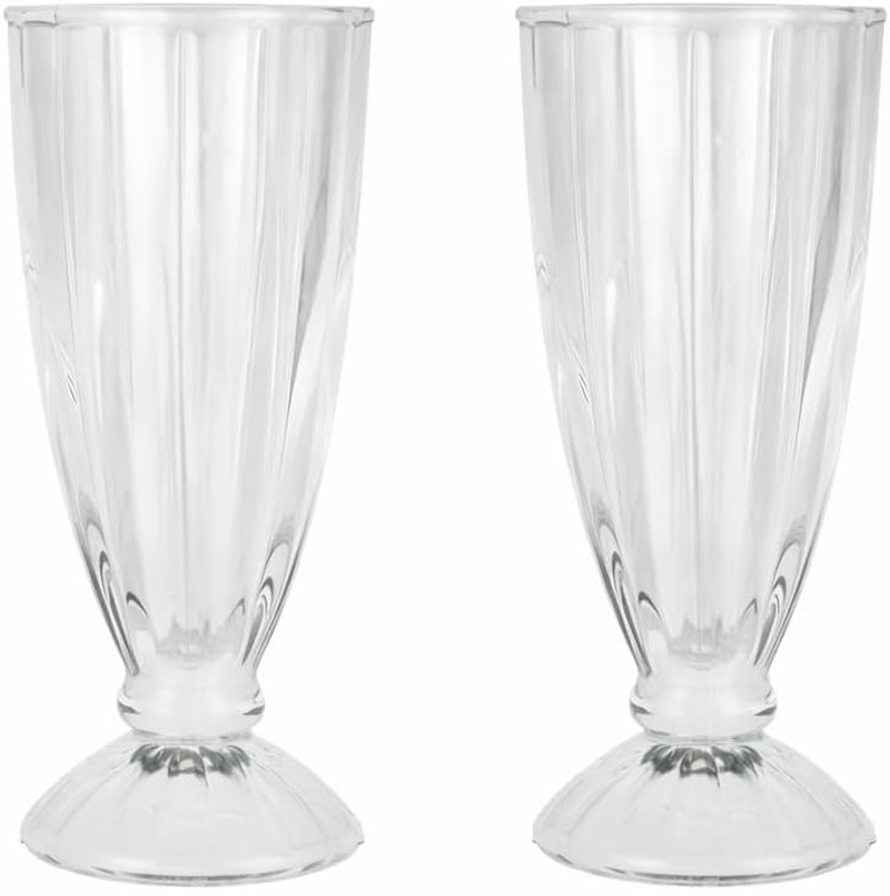 LEDON Retro Glass Milkshake Cup 17.5Cm Tall &ndash; Classic Diner Style Footed Drinking Glass for Milkshakes, Smoothies & Sundaes (2) image number 5