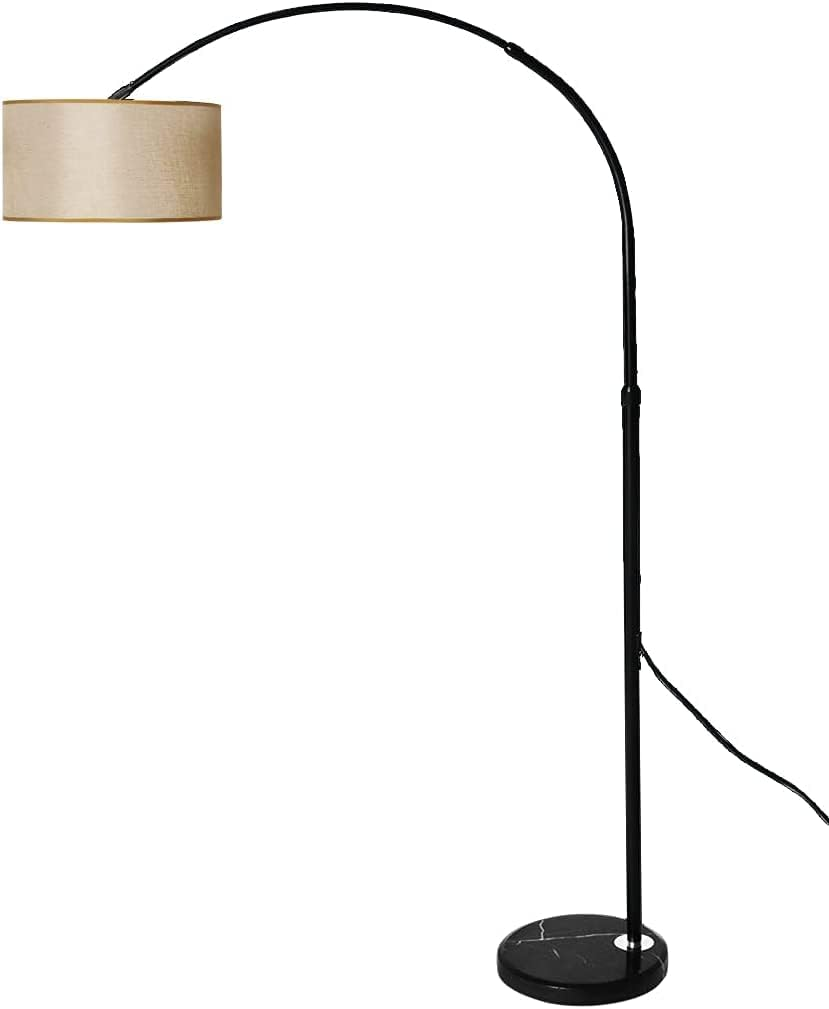 EMITTO Modern Tripod Floor Lamp Linen Fabric Lampshade Home Decor Reading Beige