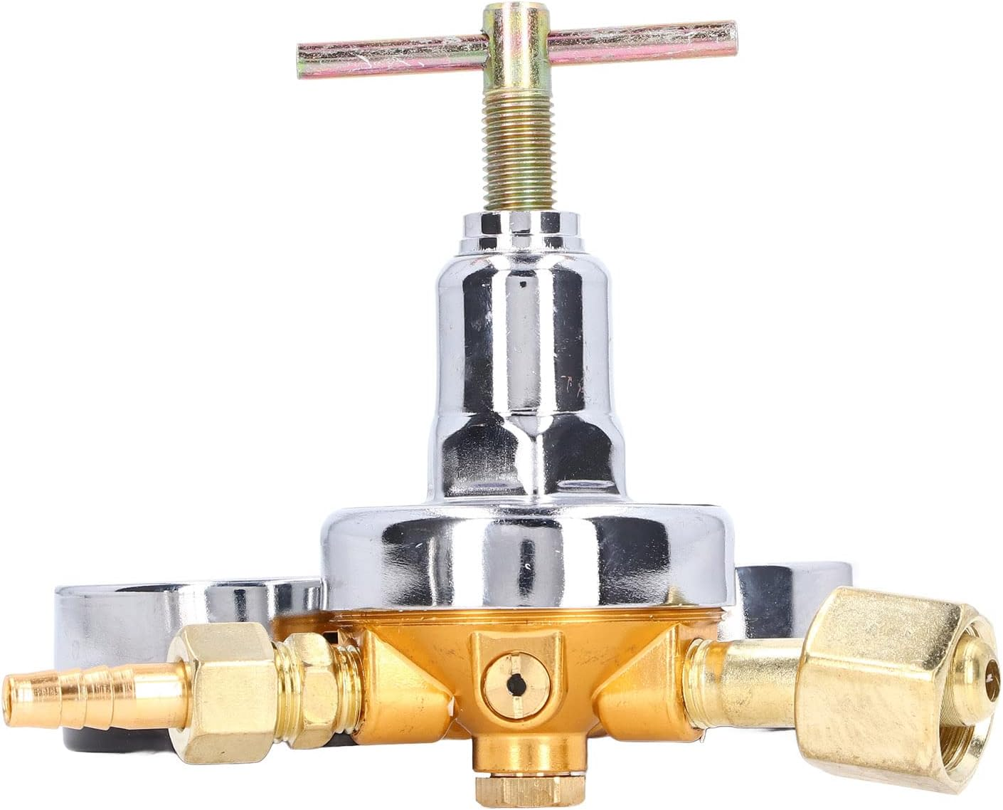 Two Way Type Nitrogen Regulator Gauge Kit with Pressure Reducing Valve, Brass Inlet Outlet Connection Gauges, Nitrogen Pressure Regulator, Brass Inlet Outlet Meter Reducer image number 3