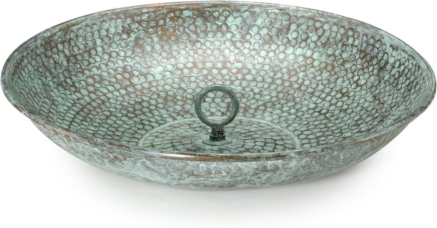 Good Directions 479V1 Rain Chain Basin, Large 16-1/2 Inch Diameter, 4 Inches High, 100% Blue Verde Pure Copper image number 4