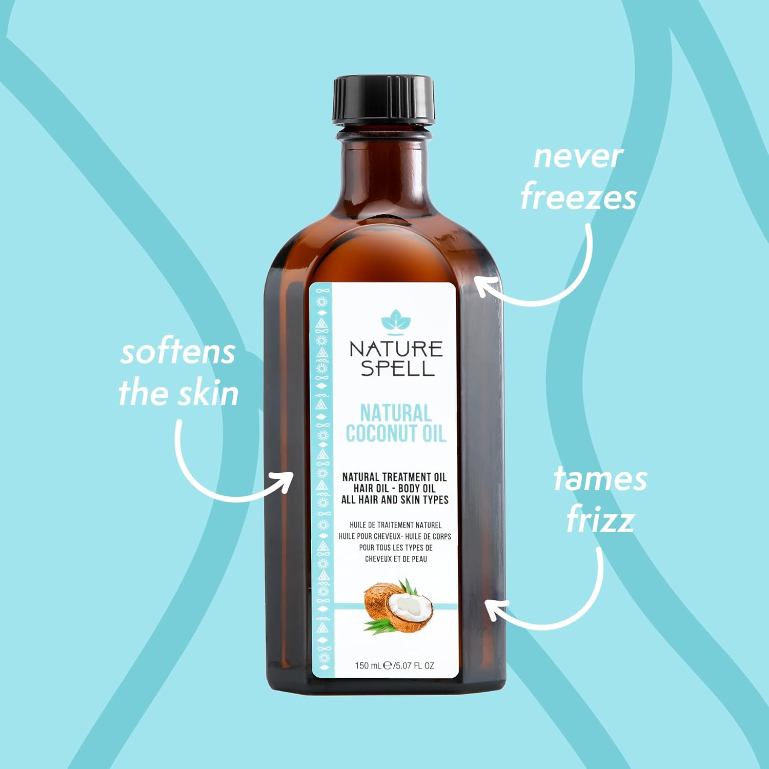 Nature Spell Coconut Treatment Oil for Hair & Body 150Ml / 5.07 FL OZ