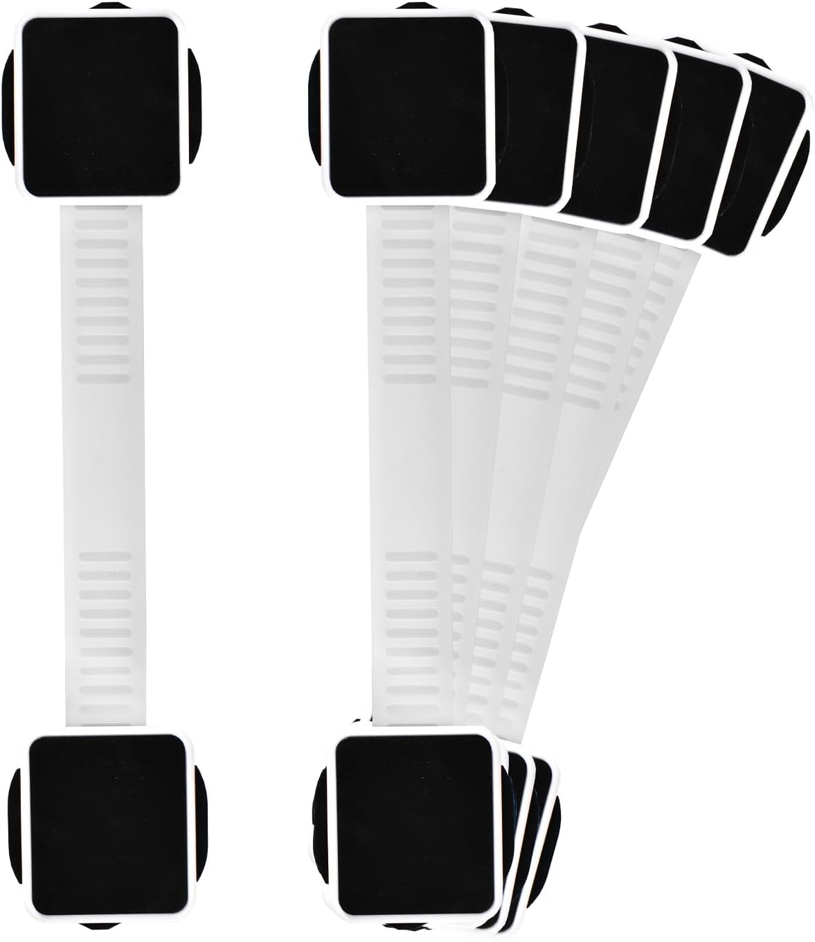 6 Pack Baby Proofing Cabinet Locks,Child Safety Latches Lock with Adhesive,No Drilling and Adjustable Strap Length for Drawers,Fridge,Dishwasher,Toilet Seat,Cupboard,Oven image number 6