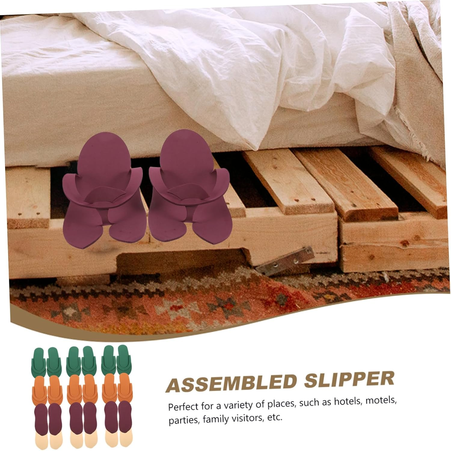 MERRYHAPY 12Pairs Pedicure Slippers Disposable Home Slippers Women'S Patterns Guest Footwear