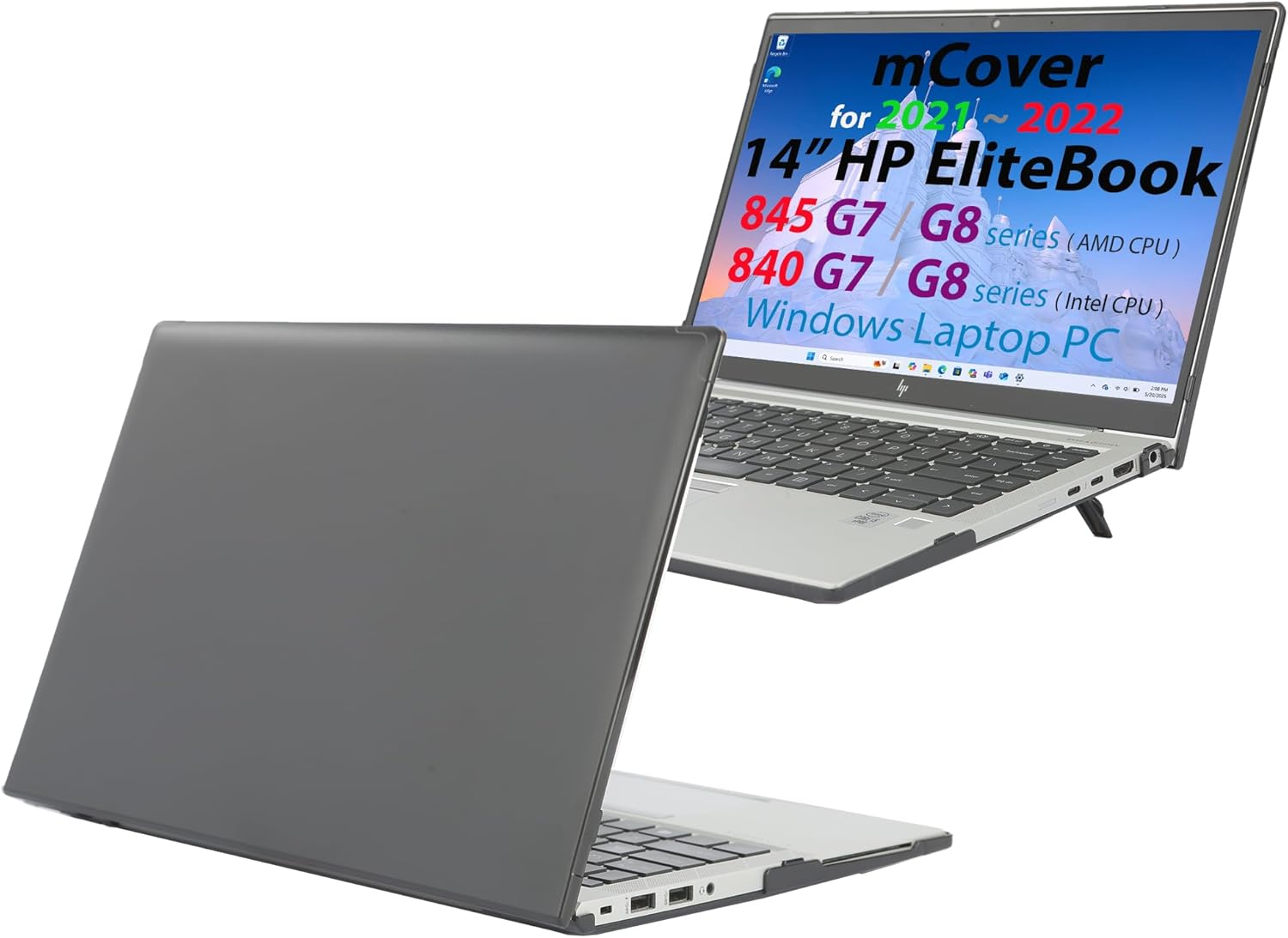 Mcover Case ONLY Compatible for 2020~2022 14" HP Elitebook 840 G7 / G8 (Intel CPU) | Elitebook 845 G7 / G8 (AMD CPU) Series Windows Laptop (NOT Fitting Any Other HP Models) - Purple