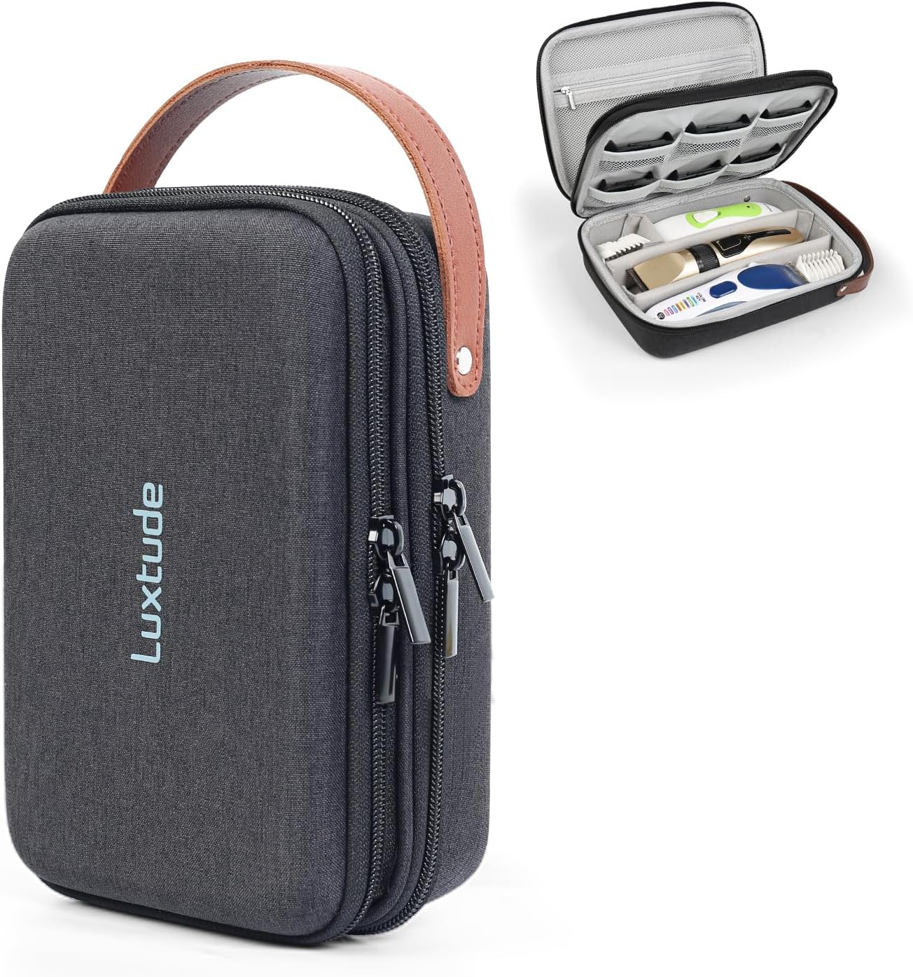 Luxtude Hair Clipper Case Travel, Portable Barber Cases, Barbers Bags for Clippers and Supplies, Clipper and Trimmer Bag, Barbers Accessories for Wahl 5Star/Hatteker/Oneisal/Andis Grooming (Case Only) image number 1