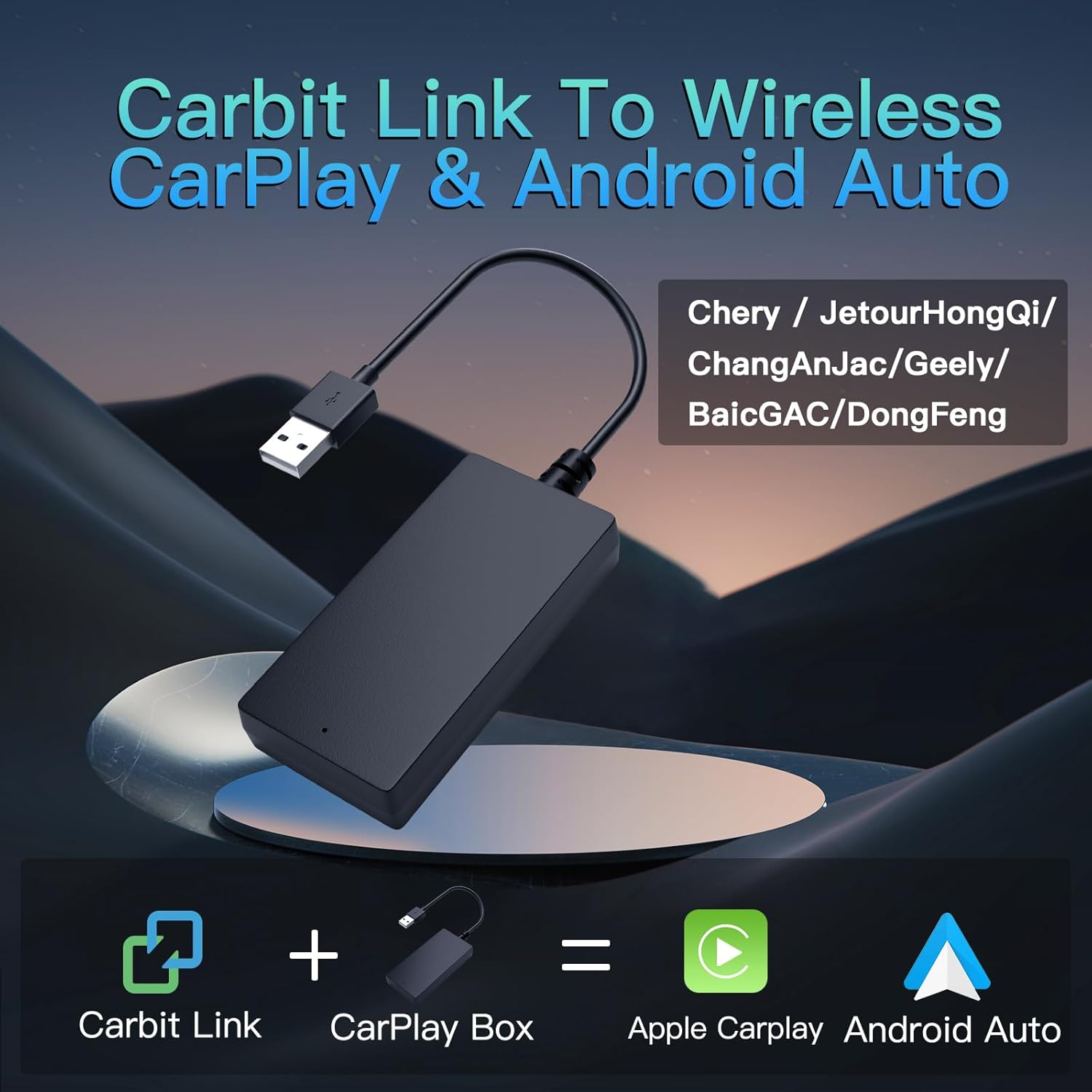 Carbitlink Smartlink Phonelink Easy to Wireless Carplay Android Auto Adapter，Plug and Play，Supports Wired to Wireless Adapters for JAC Geely Chery Jetour X70 X90 X95 BAIC Changan image number 6