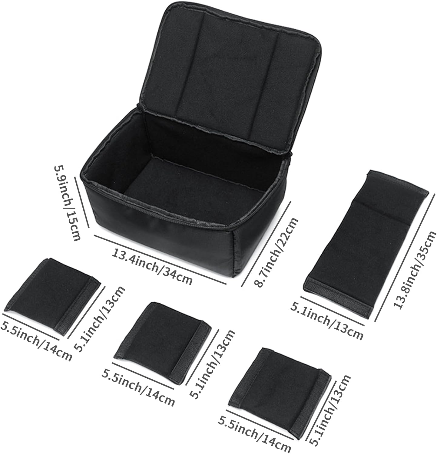 Lizbin Camera Insert Bag Camera Case, Water Resistant Camera Bag Insert Portable Inner Bag, Shockproof DSLR SLR Camera Padded Storage Bag, Camera Case Insert, Inner Case Bag Camera Bag (Black) image number 4