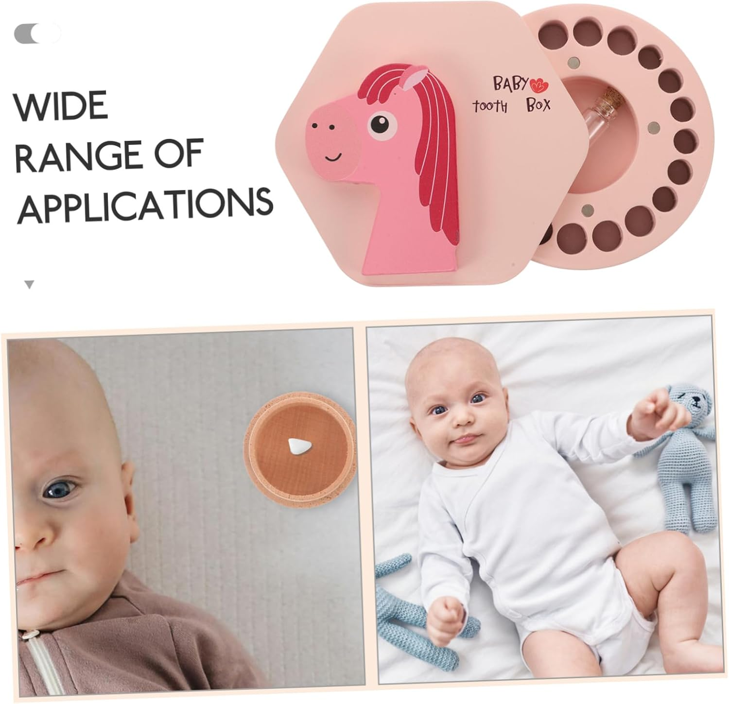 Wooden Tooth Keepsake Box Tooth Holder for Shower Gifts Storing and Collecting for Boys Girls image number 6