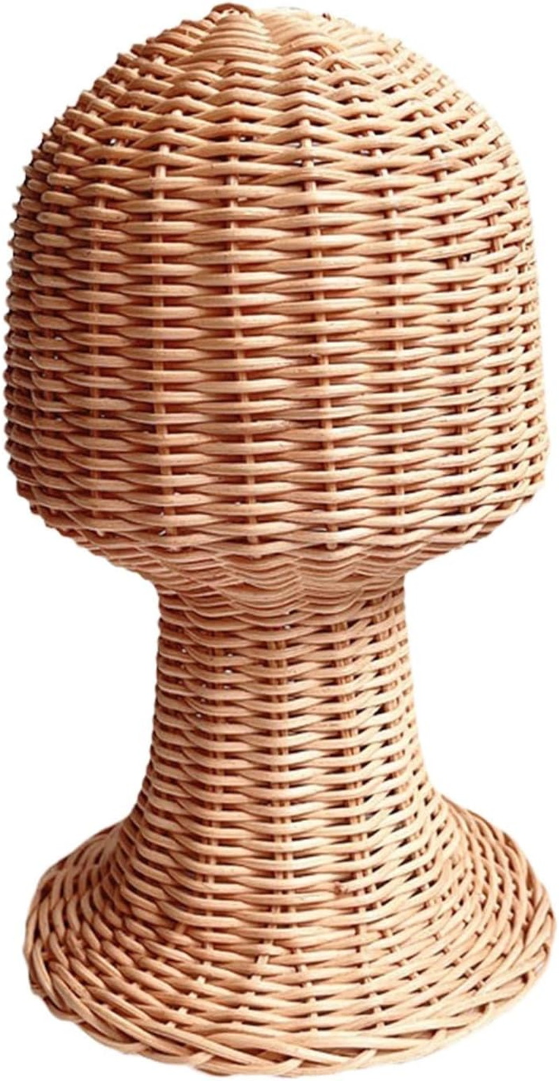 Eigell Hat Rack Rattan Lightweight Freestanding Multifunction Hat Organizer Wig Rack Hairpieces Holder Mannequin Head Hat Holder for Shop Home Desk image number 1